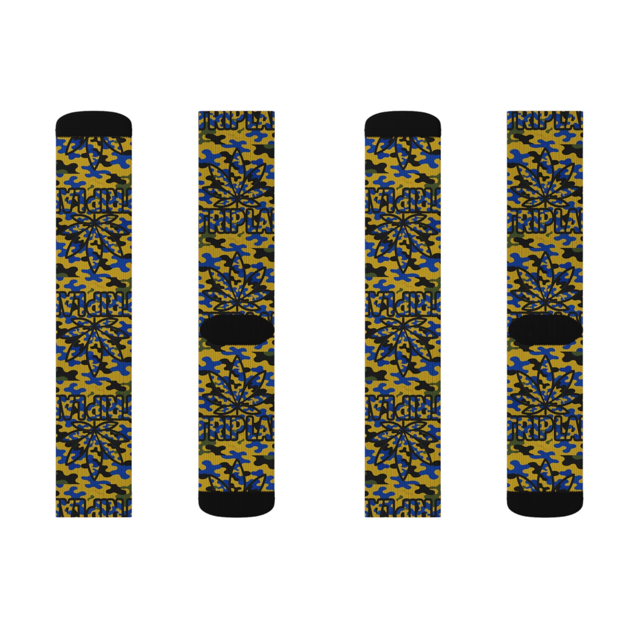 Blue & Gold Camo Sublimation Socks – Bold Athletic Crew Socks
