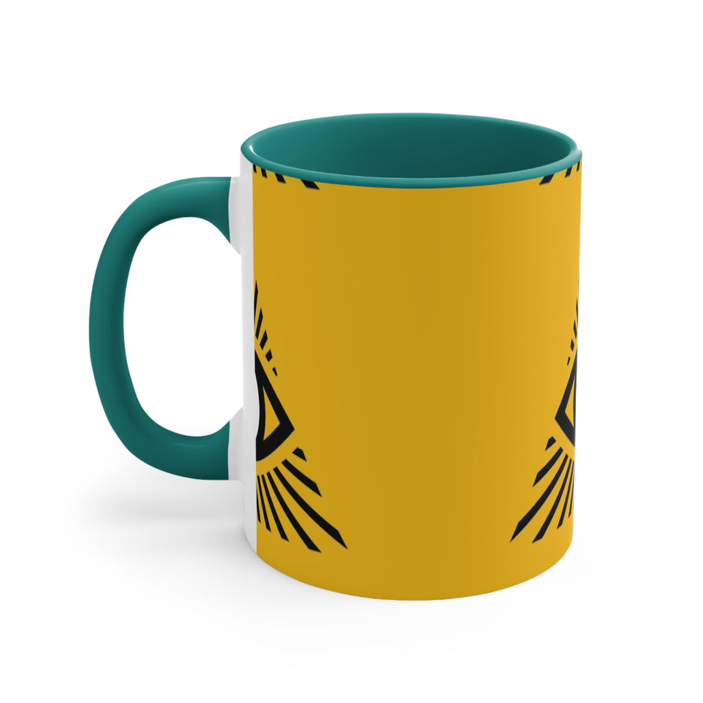 Mystical Eye Accent Mug - Bohemian Coffee Cup, Unique Gift for Occasions, Artistic Home Decor, Tea Mug, Spirituality