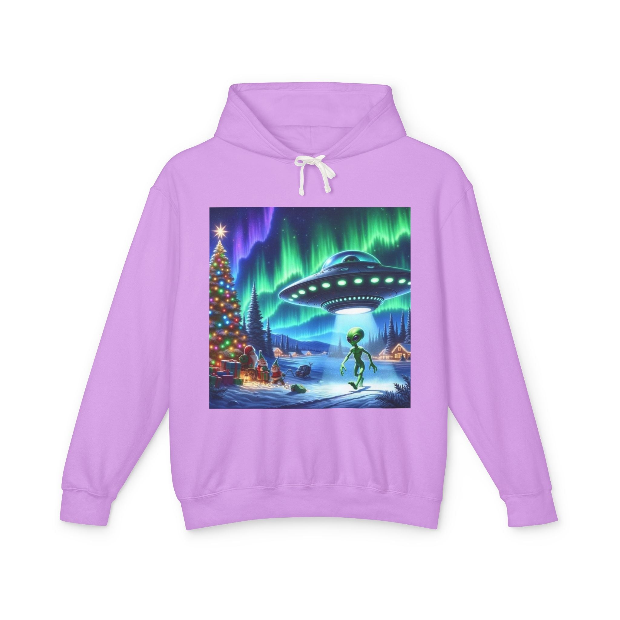 Alien Christmas Lightweight Hoodie
