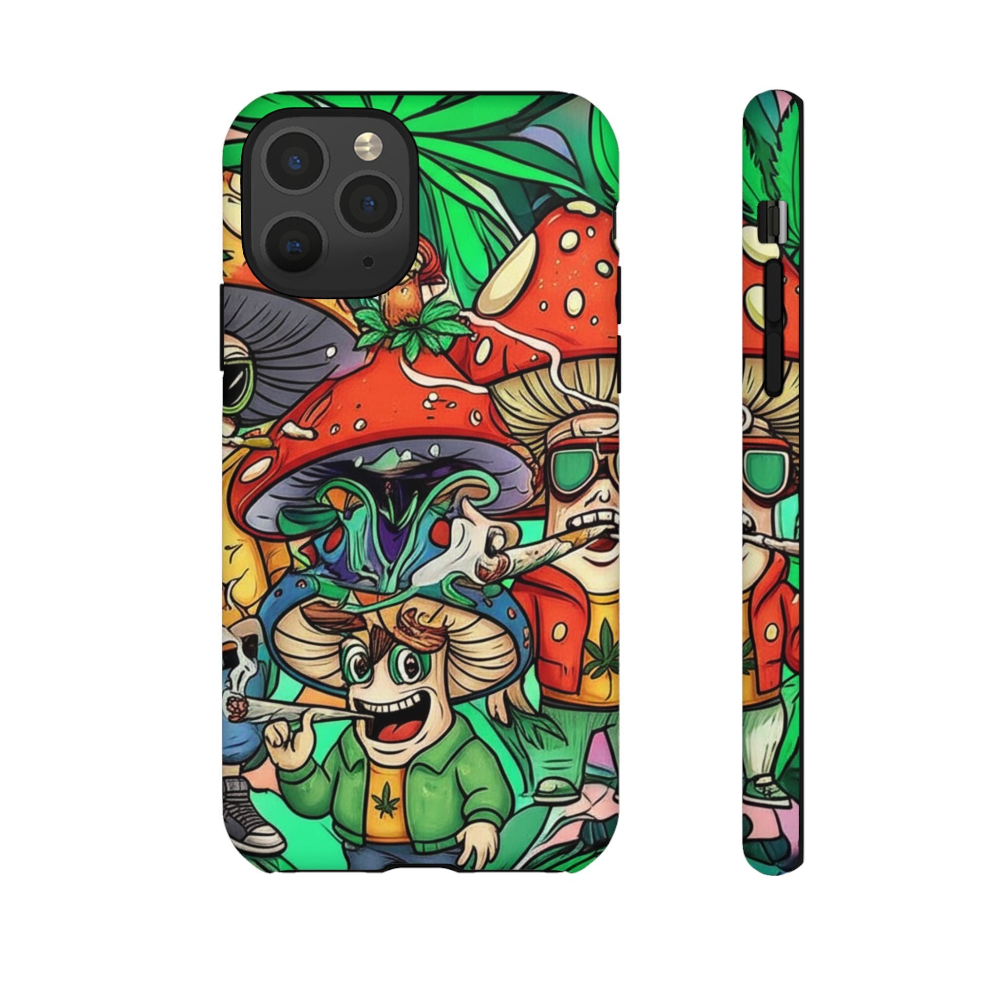 Vibrant Phone Case Featuring Funky Mushroom Art, Tough Cases, Trendy Accessories, Unique Gifts, Eclectic Style, Phone Protection