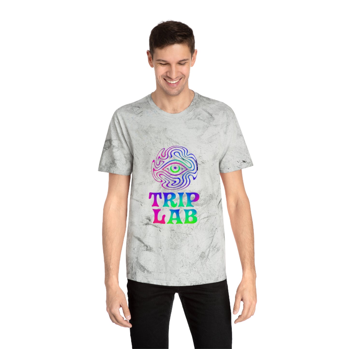 Colorful Psychedelic T-Shirt👍 with Trip Lab Design, Unisex Tee, Festival Attire, Statement Shirt, Casual Wear, Gift for Friends