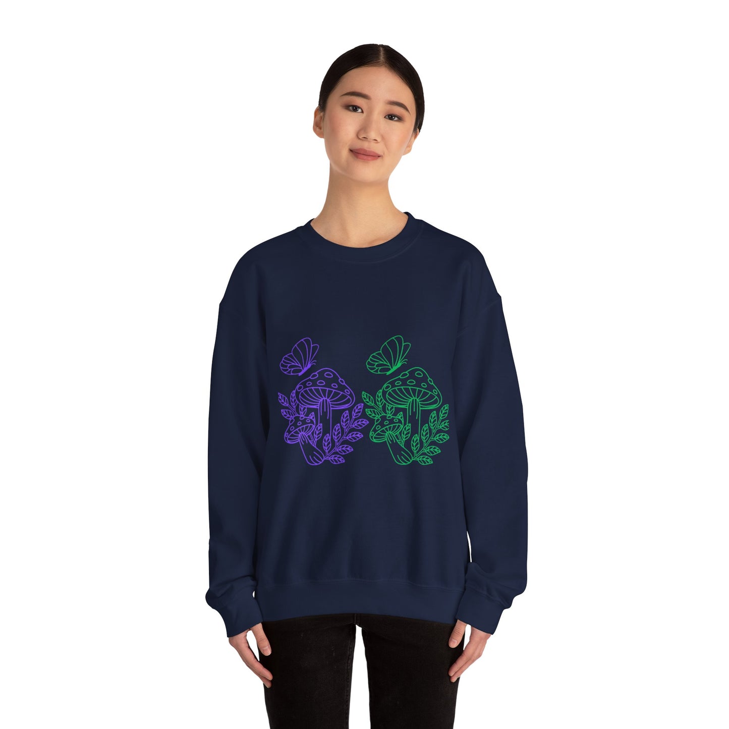 Whimsical Mushroom Crewneck Sweatshirt, Cozy Unisex Sweater, Nature-Inspired Apparel, Perfect for Gifts, Spring Style, Casual Comfort
