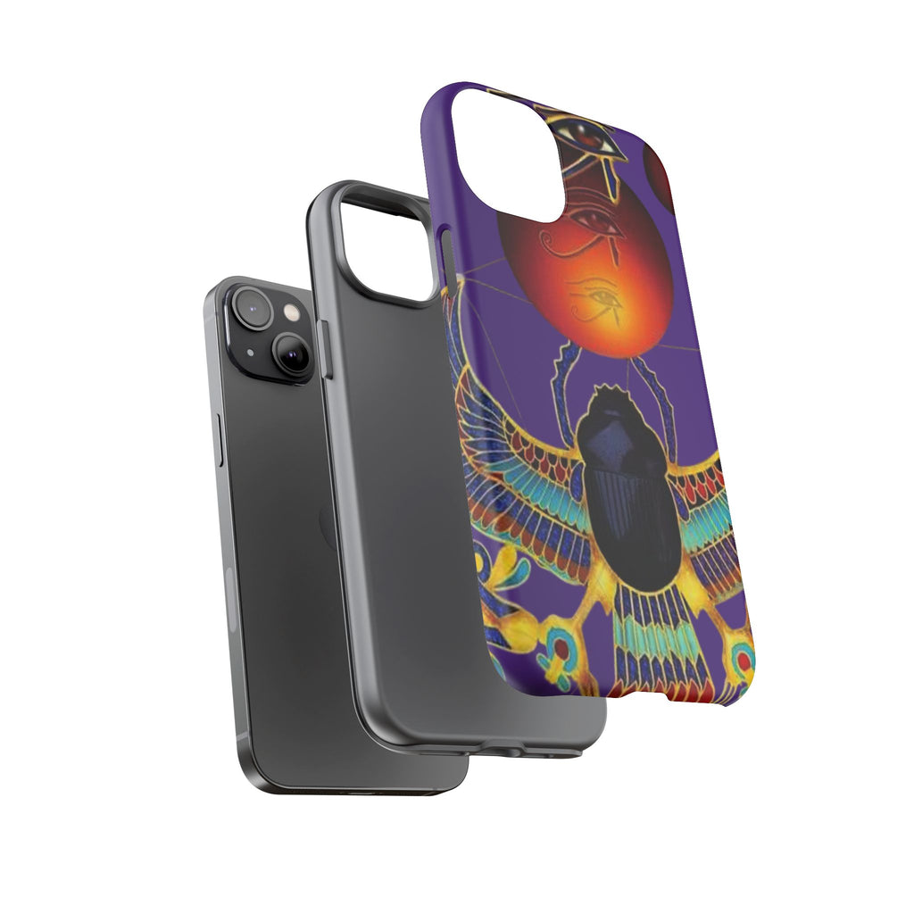Colorful Phone Case with Egyptian-Inspired Design, Tough Cases for Gift, Phone Protection, Unique Accessories, Festival Style, Phone Cover