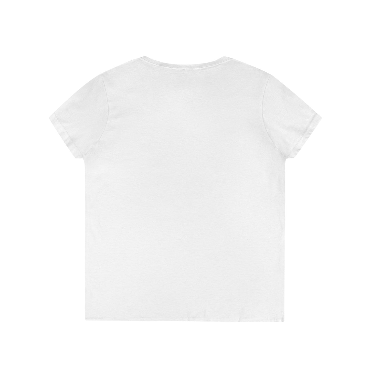 Vibrant Graphic Ladies' V-Neck T-Shirt - Trendy Art Design