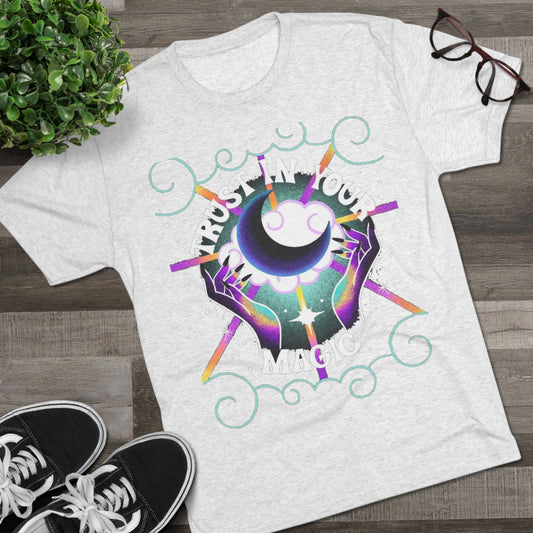 Magic Vibes Unisex Tri-Blend Crew Tee, Spiritual T-Shirt, Grunge Style Shirt, Gift for Her, Astrology Apparel, Trust Your Magic