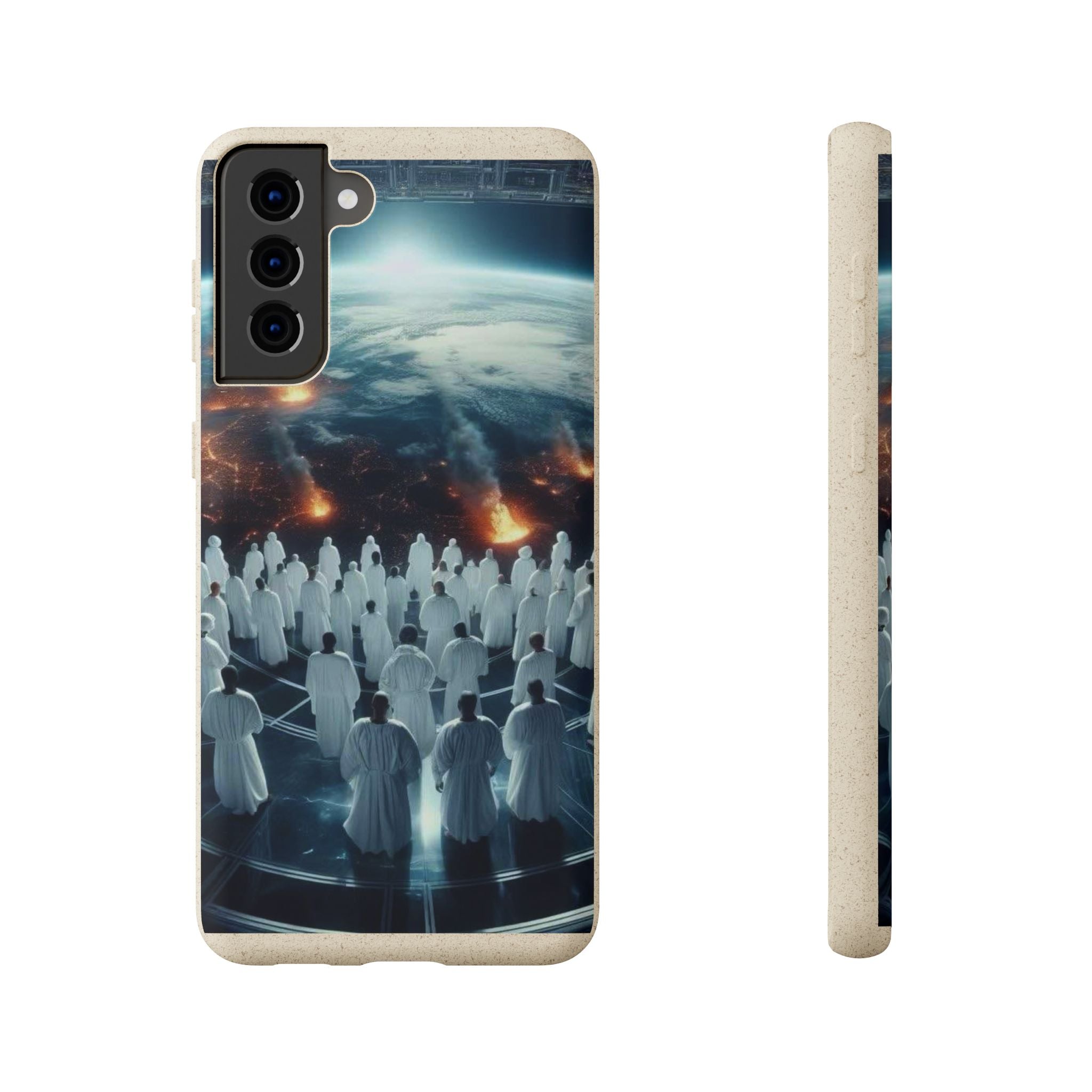 Galactic Gathering Biodegradable Phone Case - Eco-Friendly Cosmic Design
