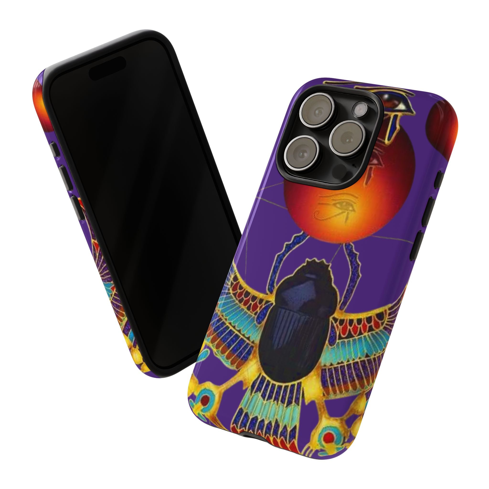 Colorful Phone Case with Egyptian-Inspired Design, Tough Cases for Gift, Phone Protection, Unique Accessories, Festival Style, Phone Cover