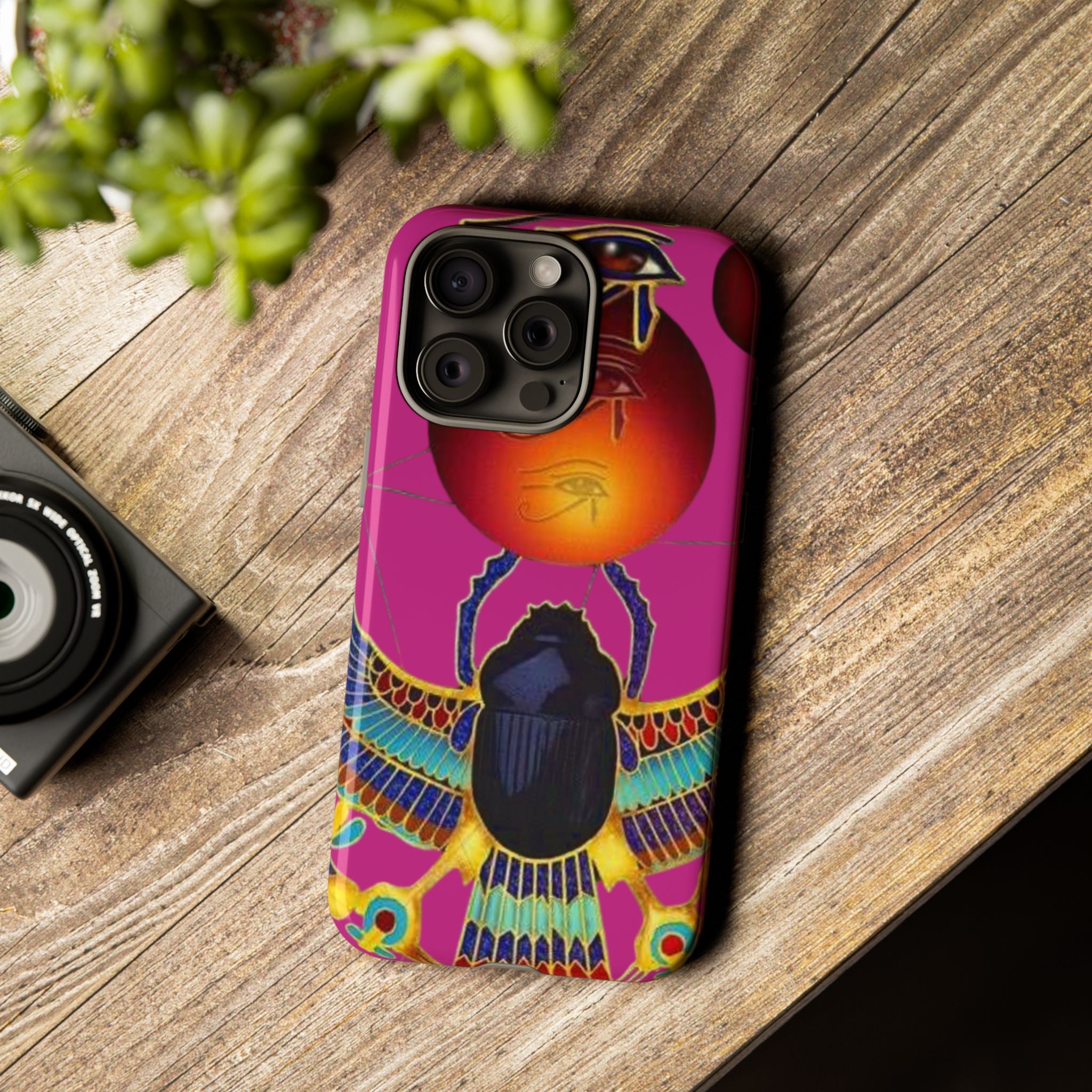 Vibrant Phone Case with Egyptian Inspired Design, Durable Phone Cover, Unique Gift for Her, Artful Accessory for Everyday Use