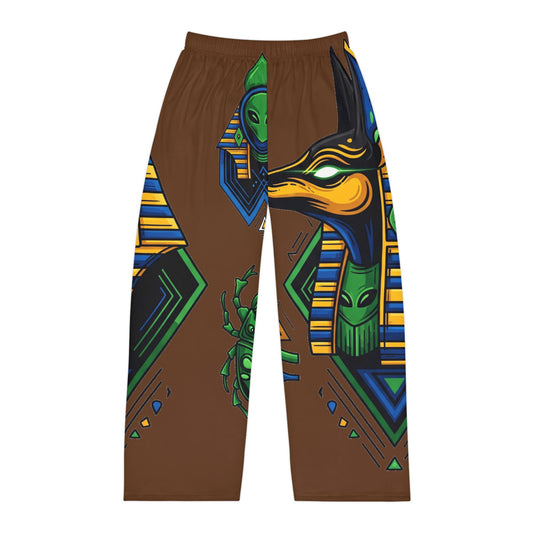 Egyptian Mythology Men's Pajama Pants, Relaxation, Gift for Him, Sleepwear, Unique Art, Anubis Design
