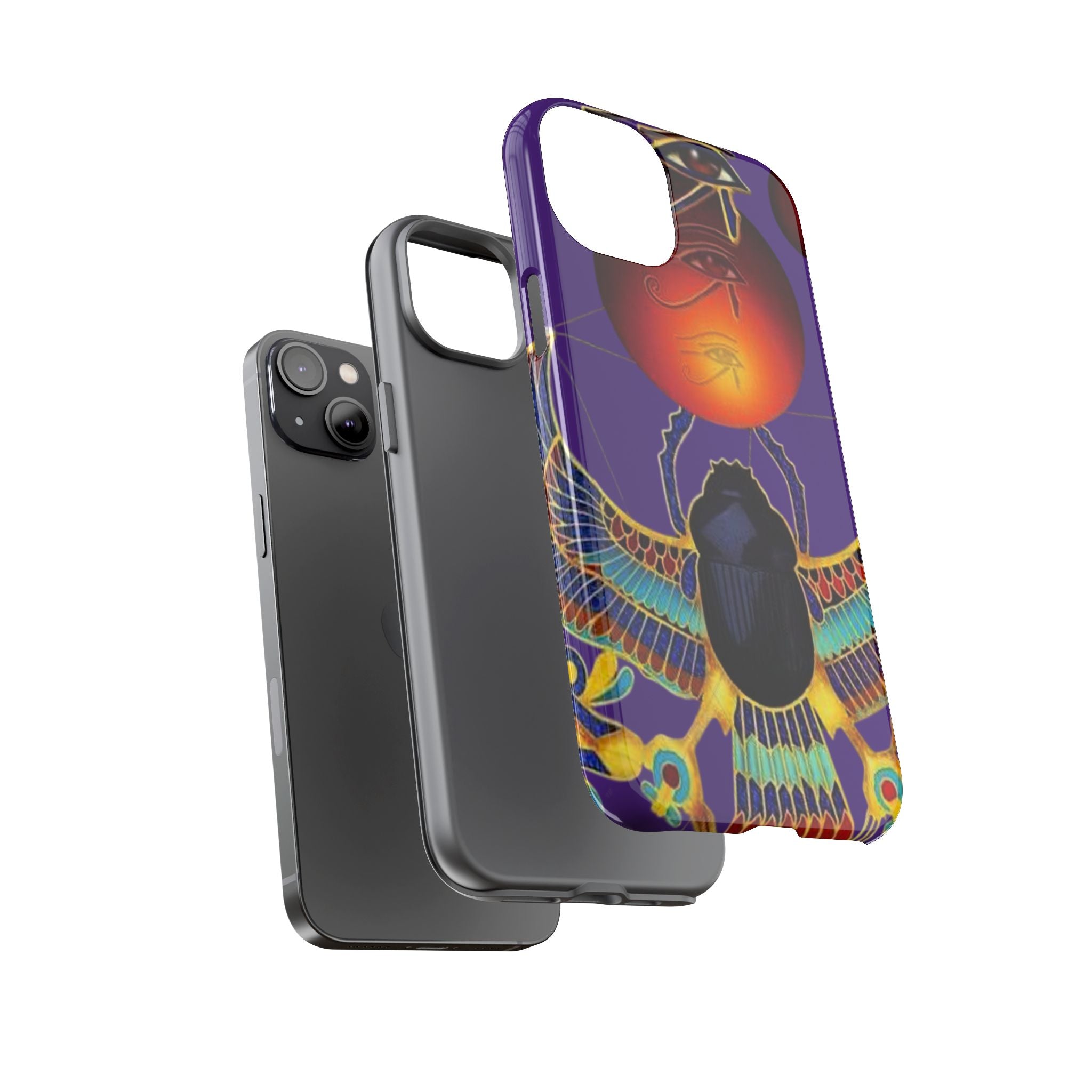 Colorful Phone Case with Egyptian-Inspired Design, Tough Cases for Gift, Phone Protection, Unique Accessories, Festival Style, Phone Cover