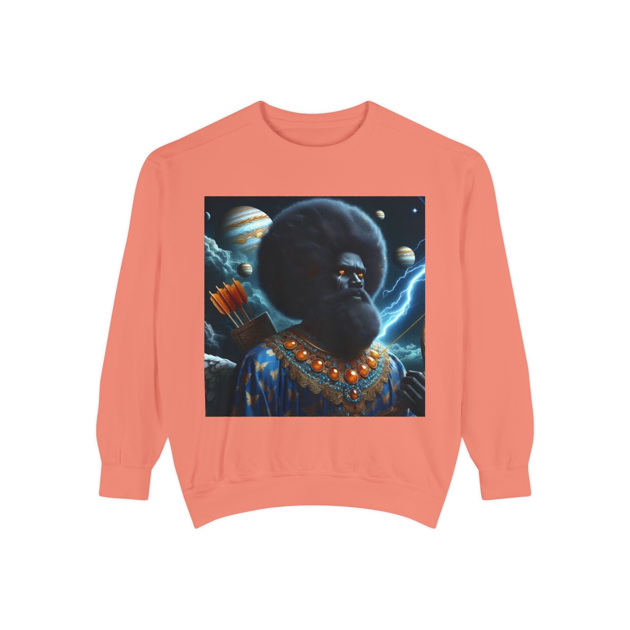 Cosmic Vibes Sweatshirt, Unisex Garment-Dyed Crewneck Sweatshirt, Unique Art Apparel, Fashion Gift, Space-Inspired Clothing, Trendy Casual