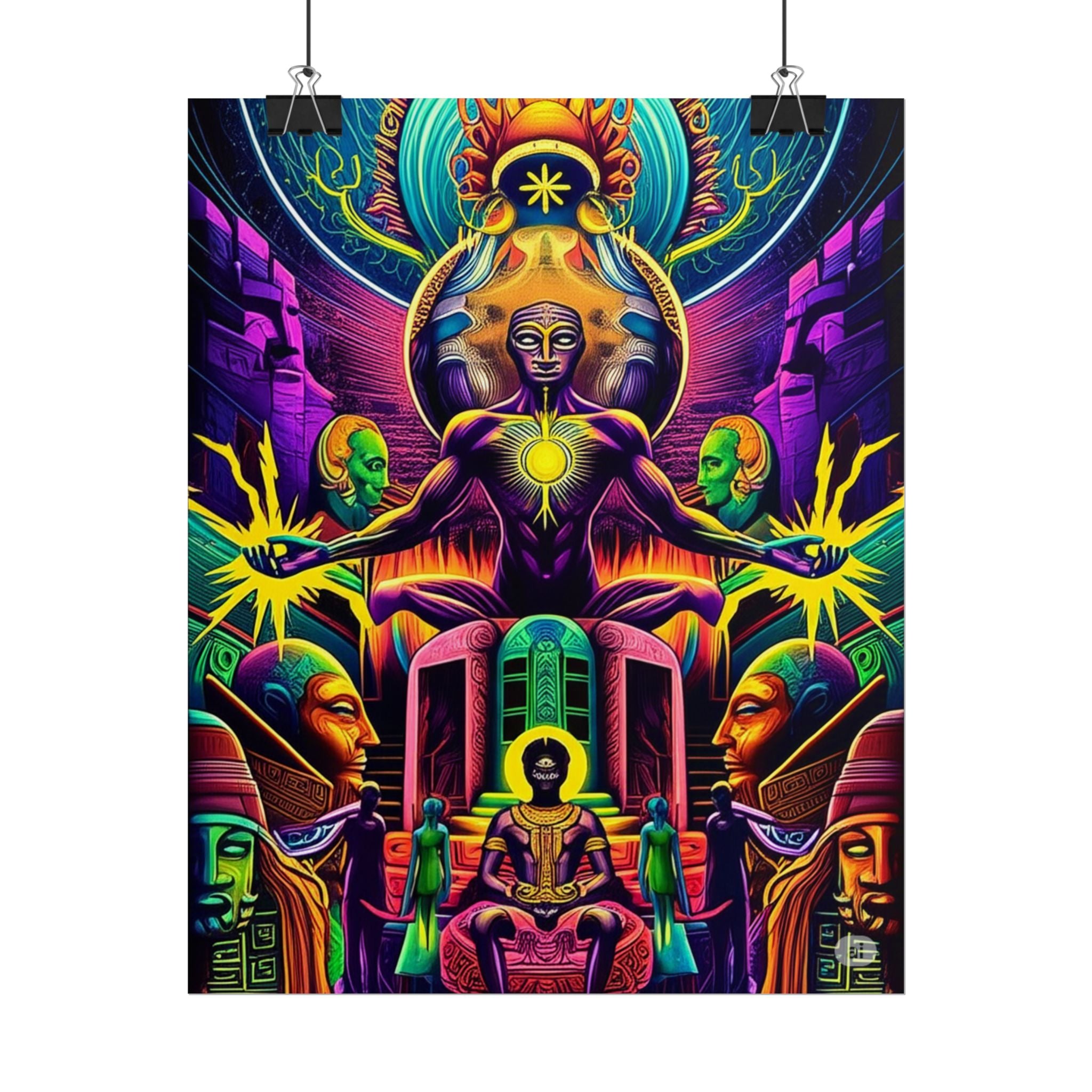 Psychedelic Art Rolled Posters, Colorful Wall Decor, Spiritual Wall Art, Festival Decoration, Bohemian Home Decor