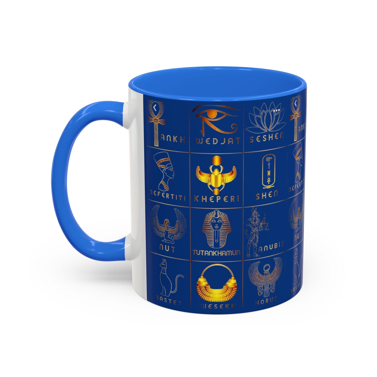 Egyptian Themed Mug, Colorful Coffee Cup, Unique Gift for Her, Art Print Mug, Home Decor, Office Tumbler, Coffee Lover Gift