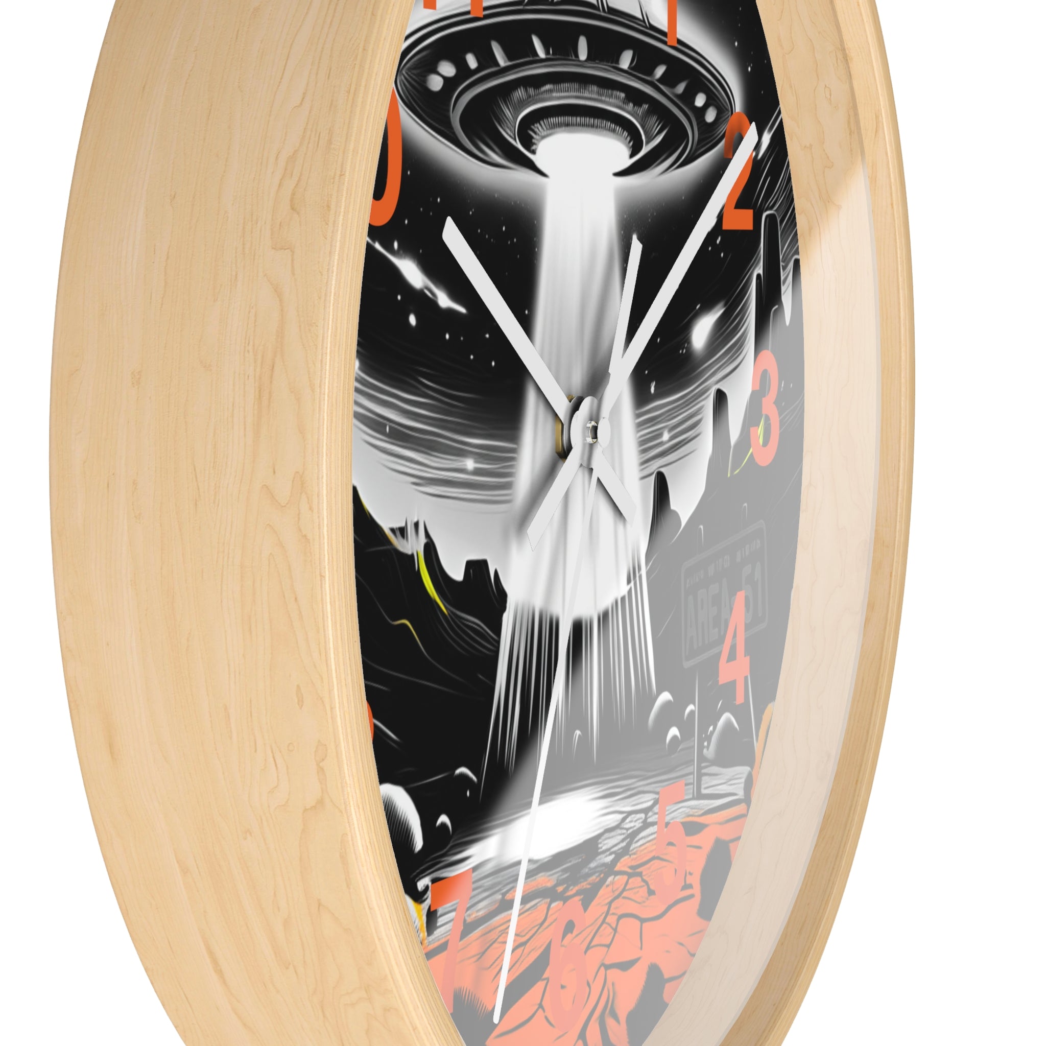 Alien Encounter Wall Clock, Unique Home Decor for Space Lovers, Retro Area 51 Theme, Perfect Gift for Sci-Fi Fans