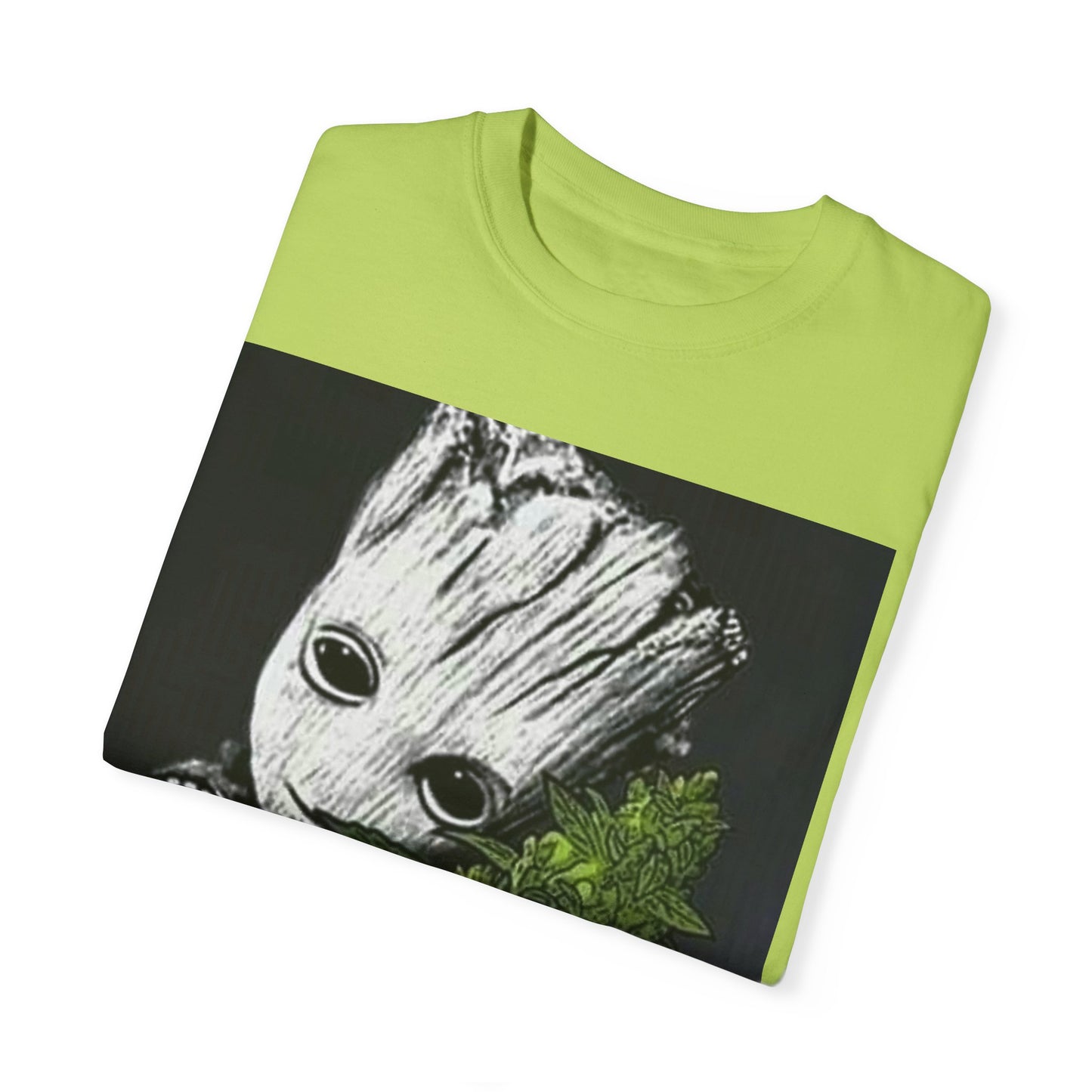 Garment-Dyed T-Shirt - Cute Groot with Plants Graphic