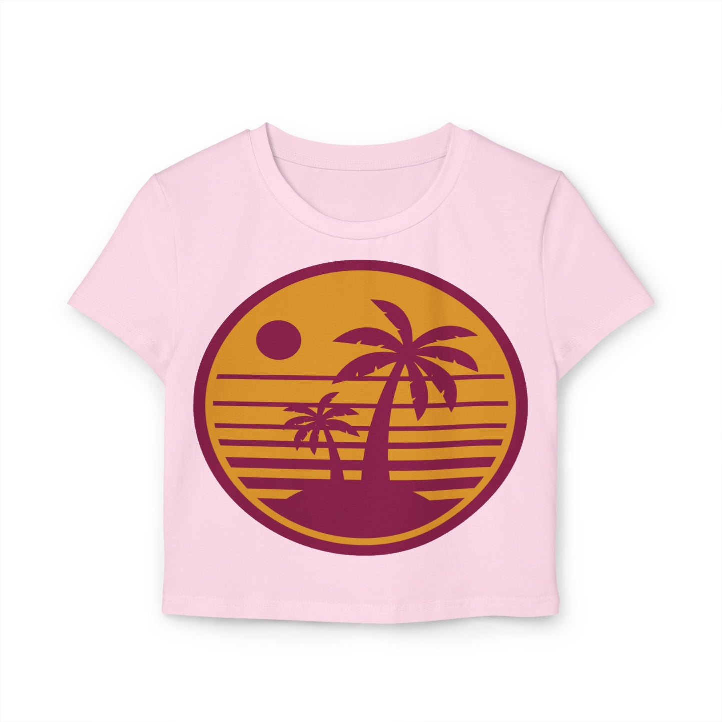 Sunset Palm Women's Baby Tee - Casual Summer Vibes