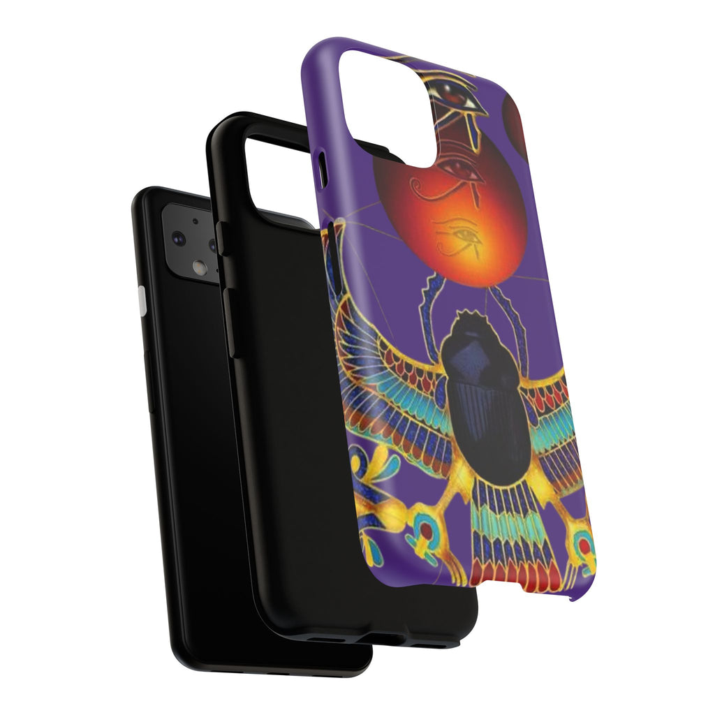 Colorful Phone Case with Egyptian-Inspired Design, Tough Cases for Gift, Phone Protection, Unique Accessories, Festival Style, Phone Cover