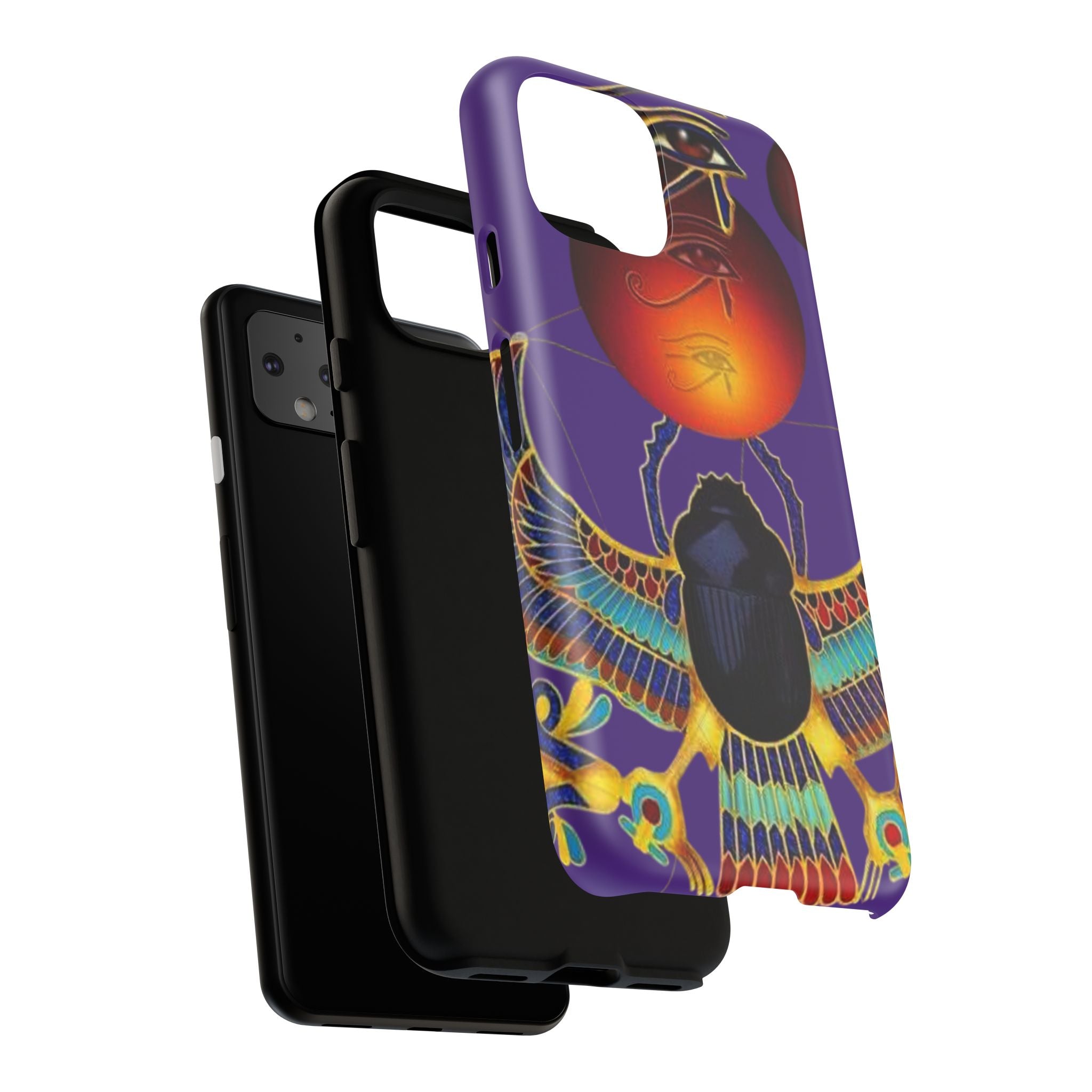Colorful Phone Case with Egyptian-Inspired Design, Tough Cases for Gift, Phone Protection, Unique Accessories, Festival Style, Phone Cover
