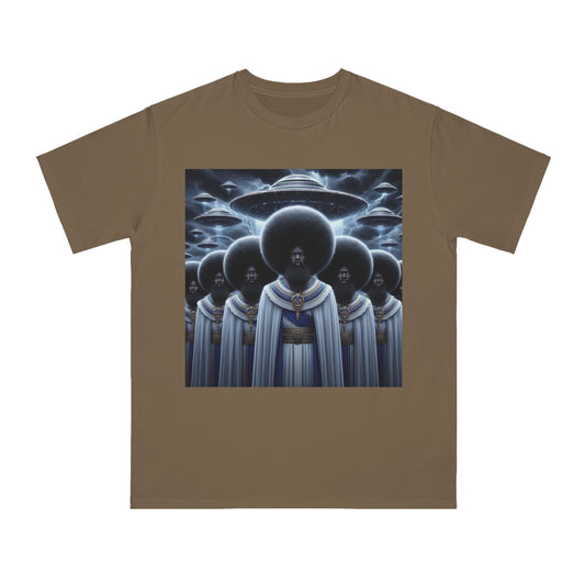 Organic Unisex Classic T-Shirt with Space-Inspired Design, Artistic Tee for Trendsetters, Unique Gift, Comfortable Wear, Cosmic Fashion