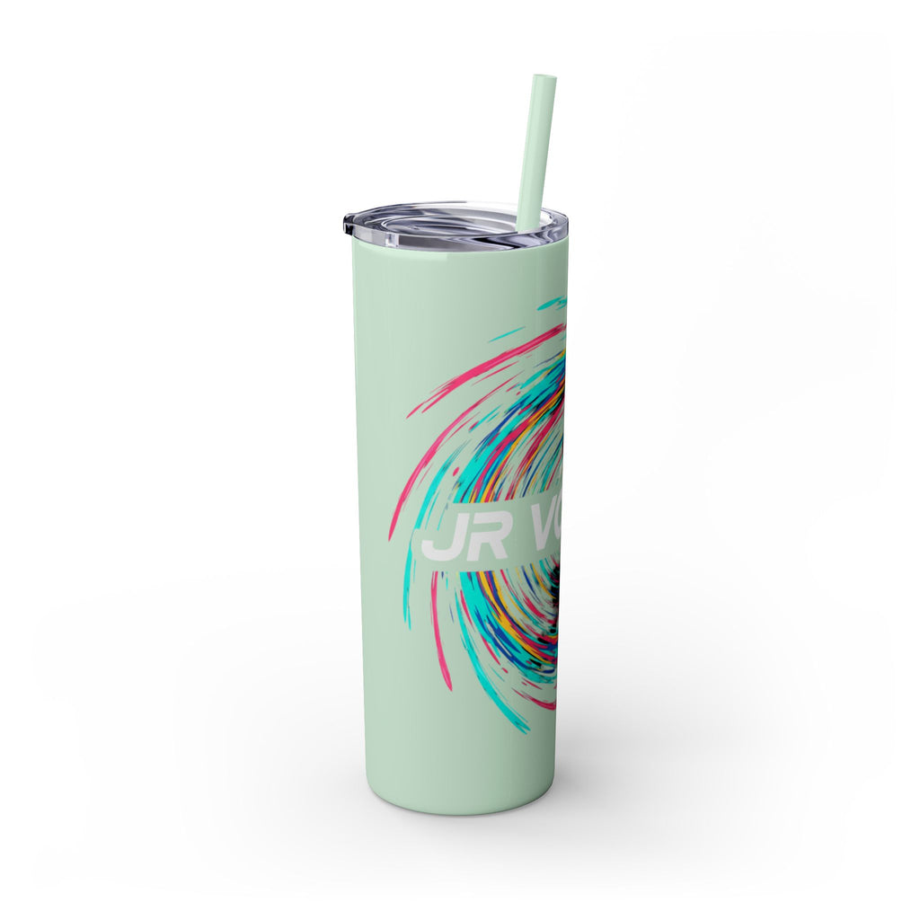 Colorful Swirl Skinny Tumbler with Straw, 20oz | Insulated Drinkware | Perfect for Gifts, Travel, Office, Beach, Summer Vibes