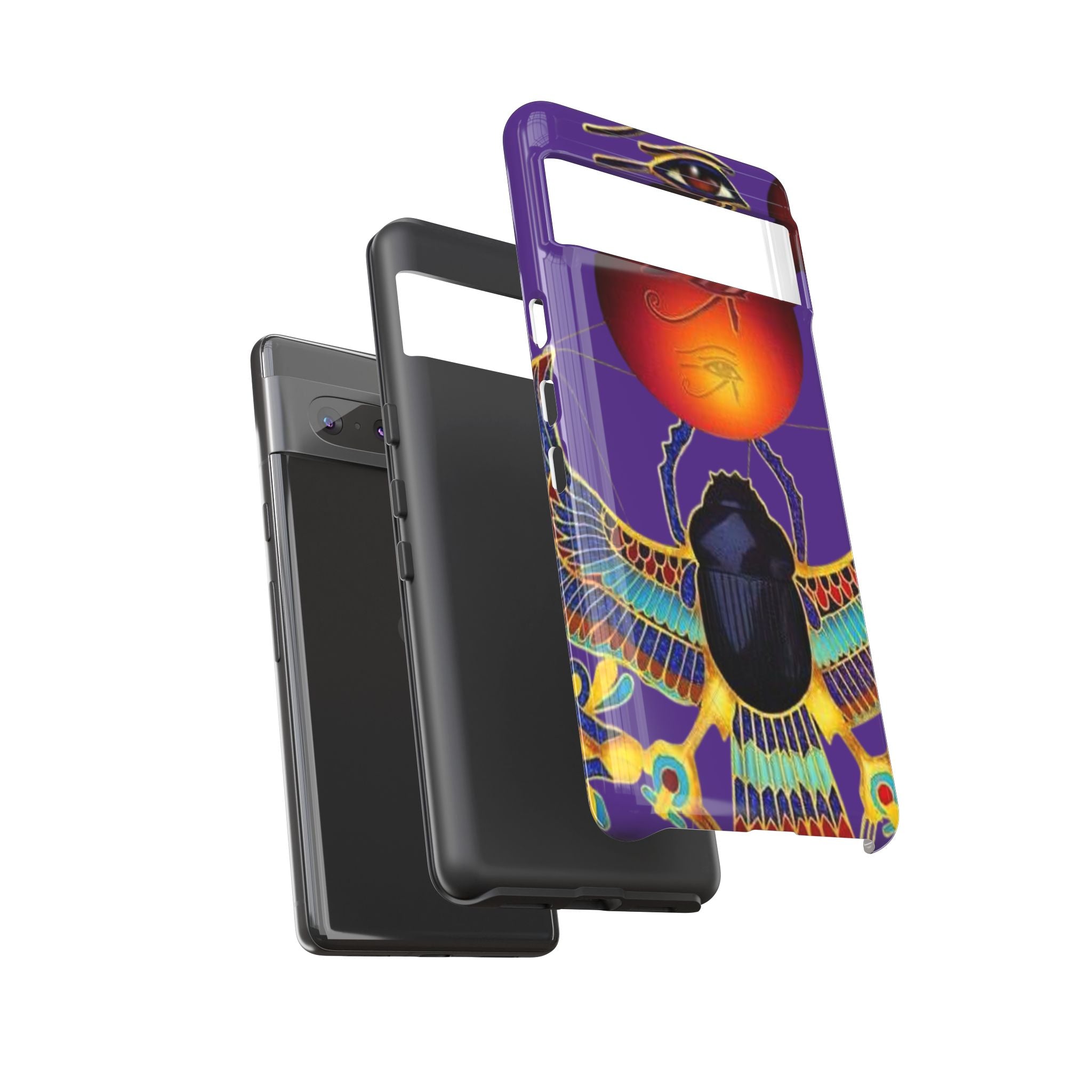 Colorful Phone Case with Egyptian-Inspired Design, Tough Cases for Gift, Phone Protection, Unique Accessories, Festival Style, Phone Cover