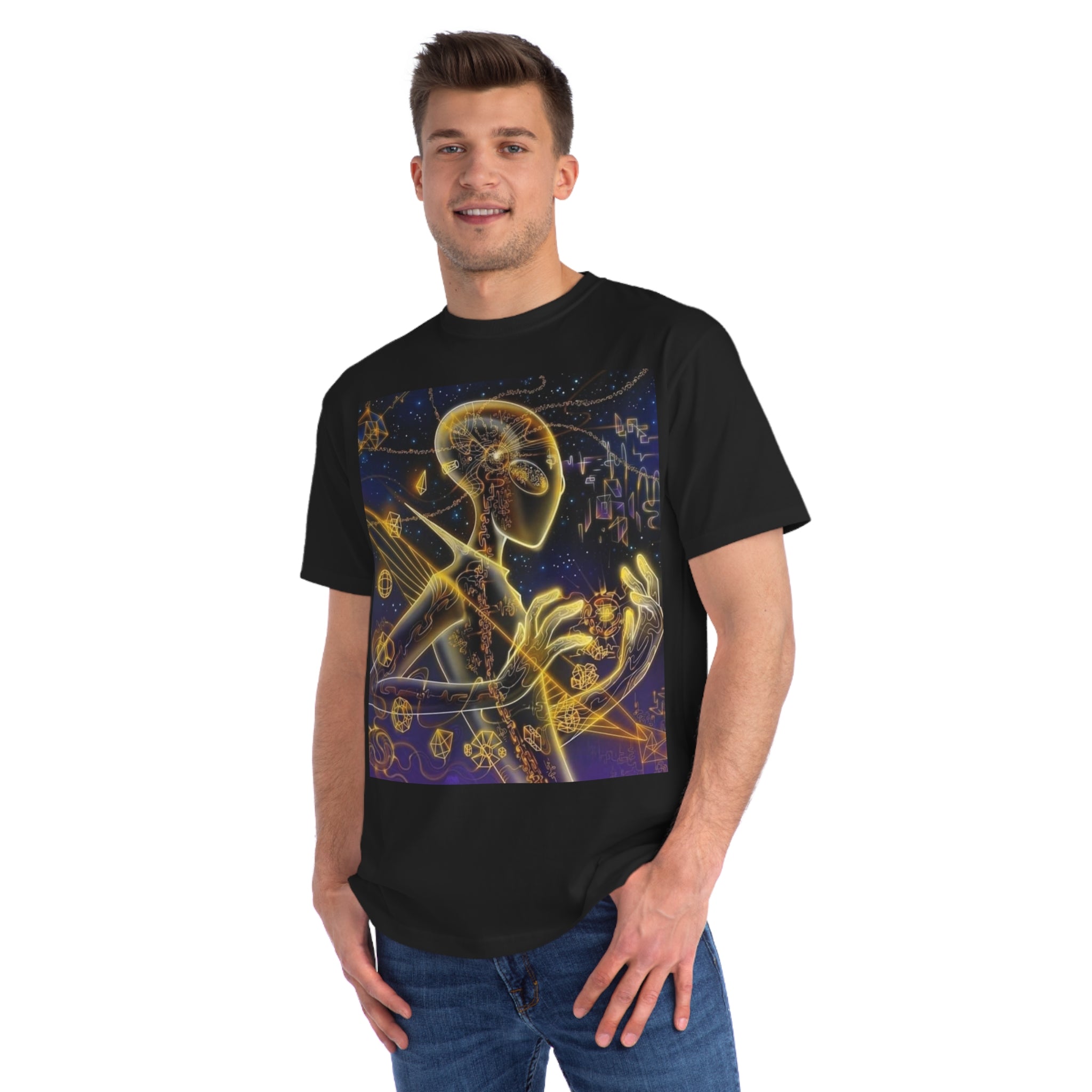 Cosmic Vibes T-Shirt - Alien👽🛸🔖 Design, Unisex Tee, Music Festival Shirt, Gifts for Space Lovers, Casual Wear, Unique Art T-Shirt