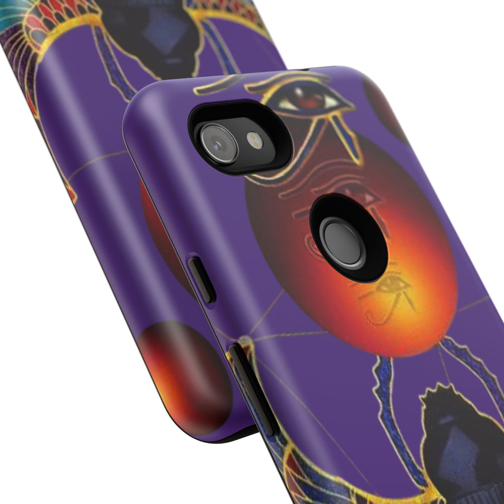 Colorful Phone Case with Egyptian-Inspired Design, Tough Cases for Gift, Phone Protection, Unique Accessories, Festival Style, Phone Cover