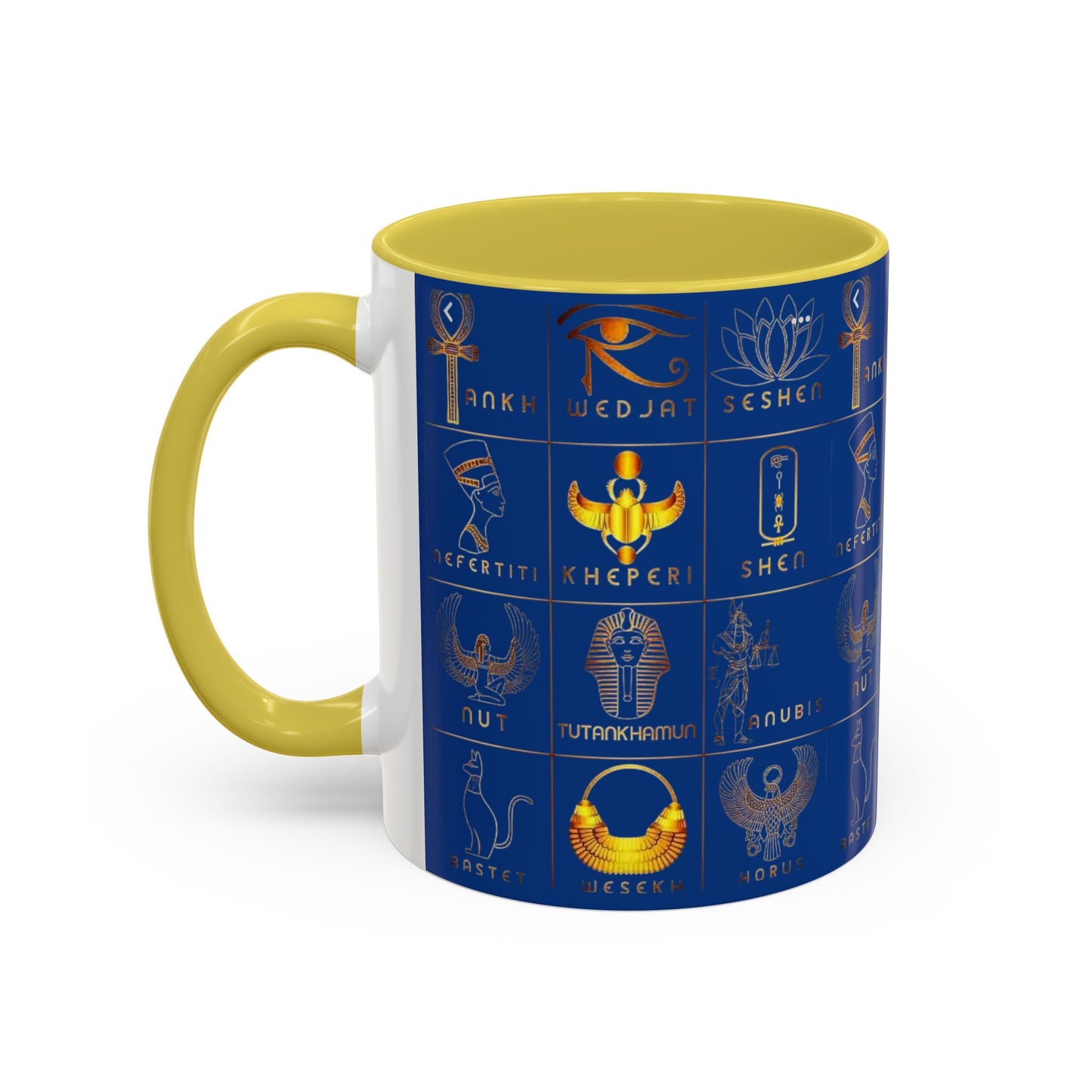 Egyptian Themed Mug, Colorful Coffee Cup, Unique Gift for Her, Art Print Mug, Home Decor, Office Tumbler, Coffee Lover Gift