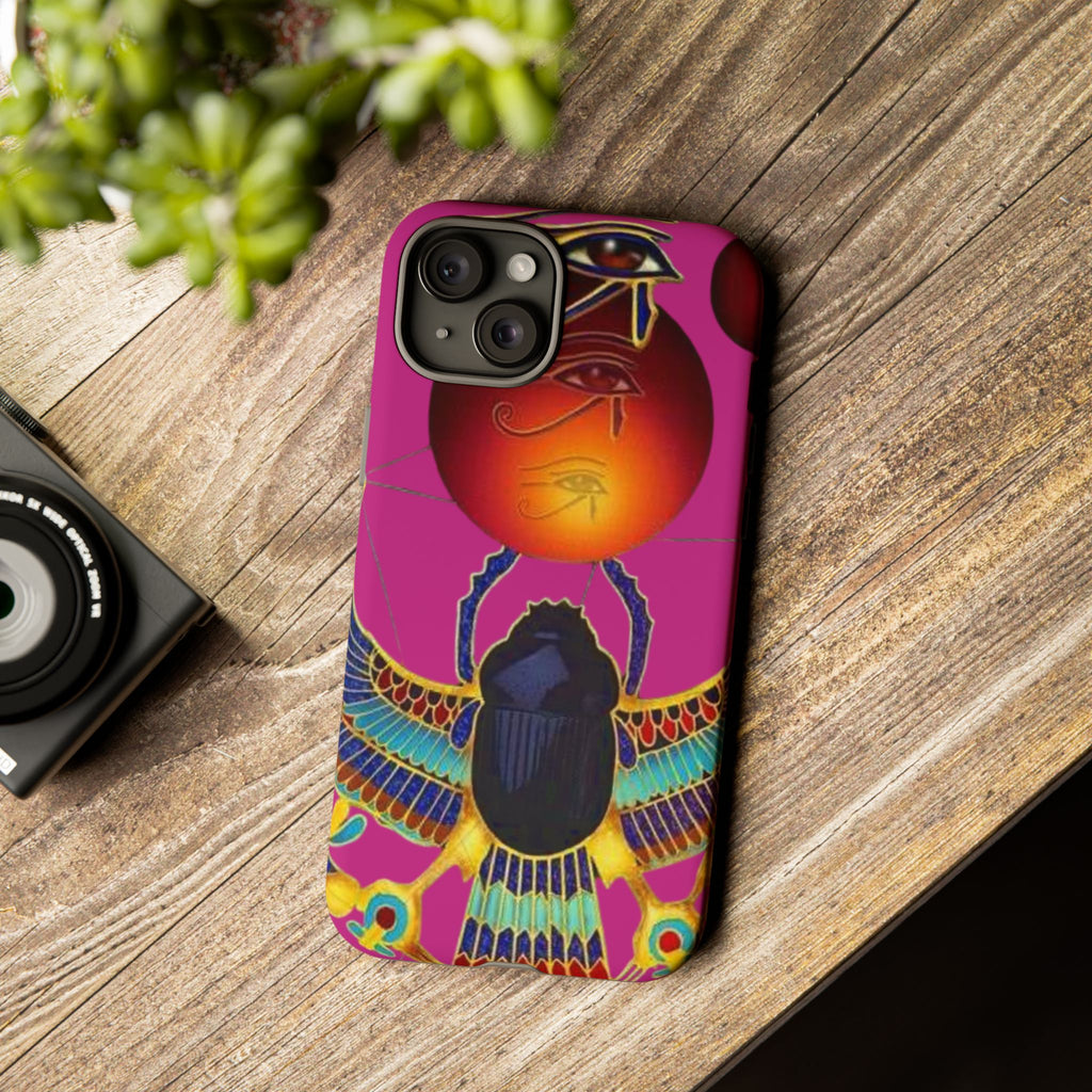 Vibrant Phone Case with Egyptian Inspired Design, Durable Phone Cover, Unique Gift for Her, Artful Accessory for Everyday Use