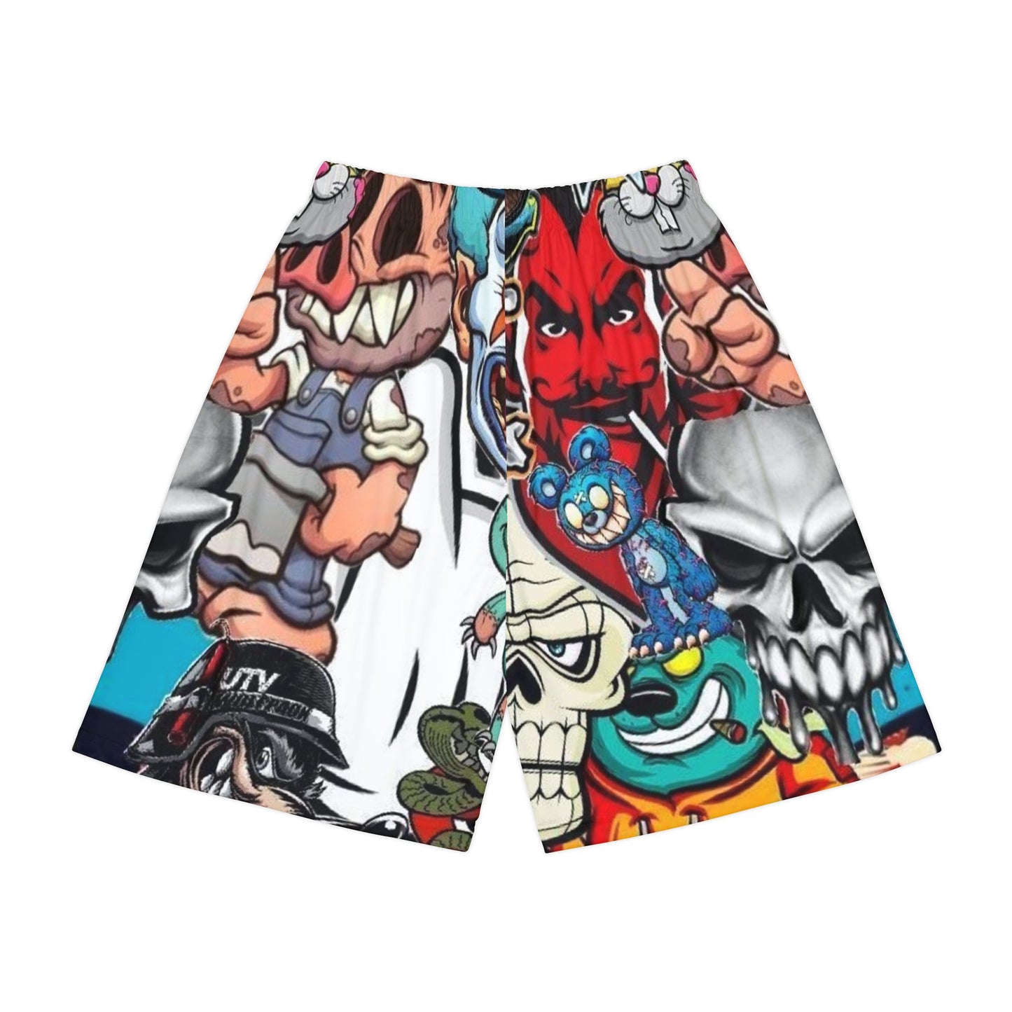 Vibrant Graphic Men's Sports Shorts - Street Art Inspired