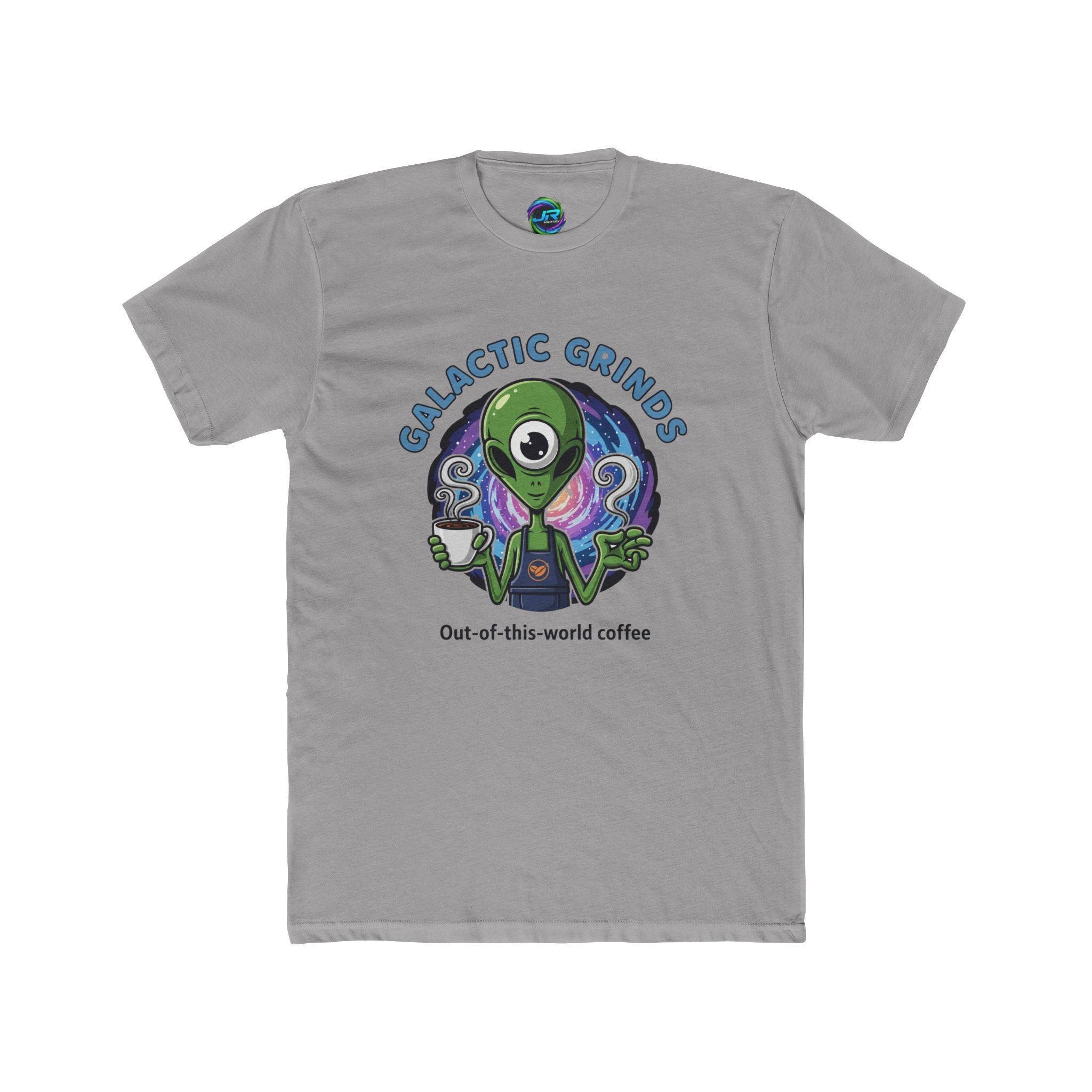 Galactic Grinds Tee, Fun Alien T-Shirt, Out-of-This-World Coffee Apparel, Unisex Graphic Tee, Sci-Fi Shirt for Coffee Lovers