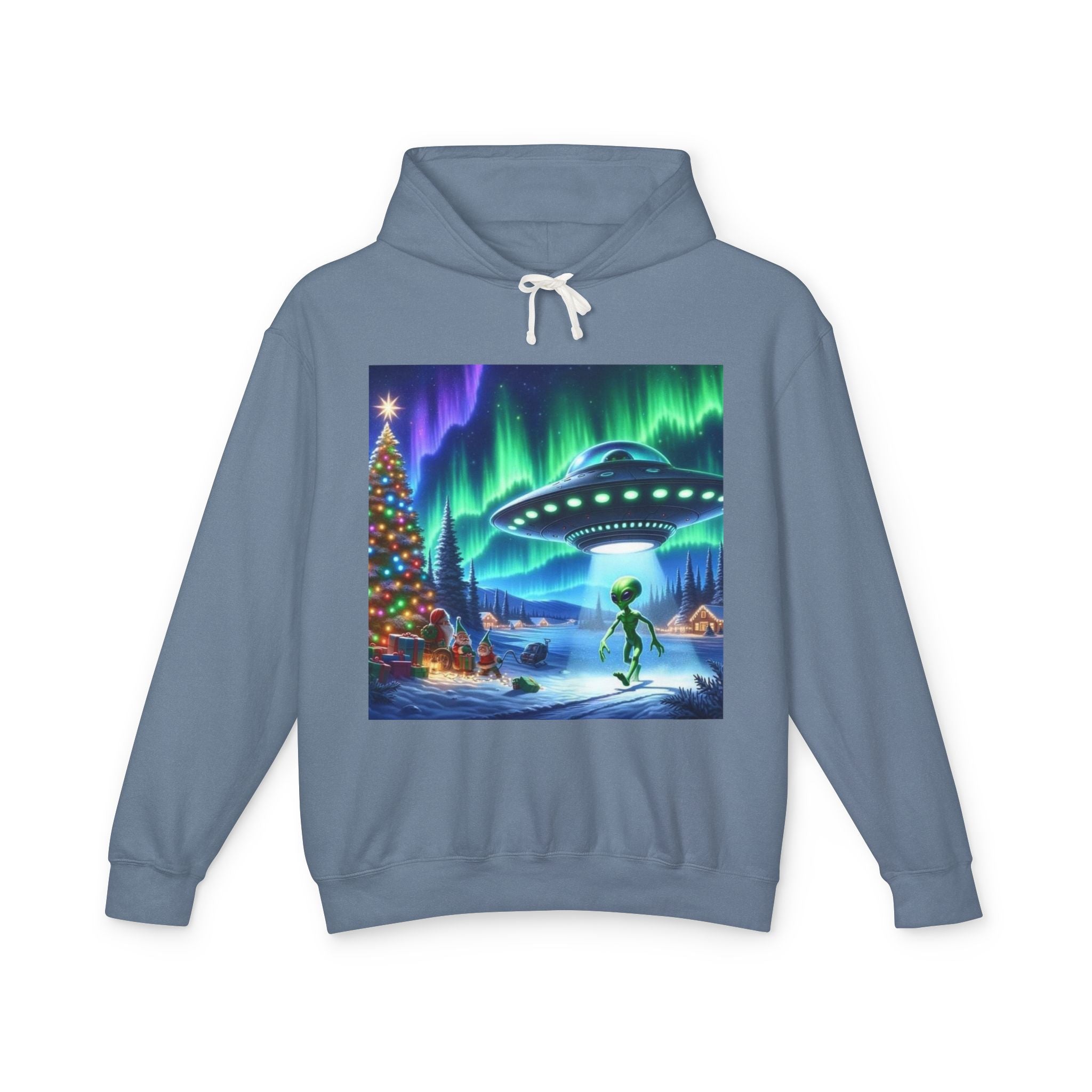 Alien Christmas Lightweight Hoodie