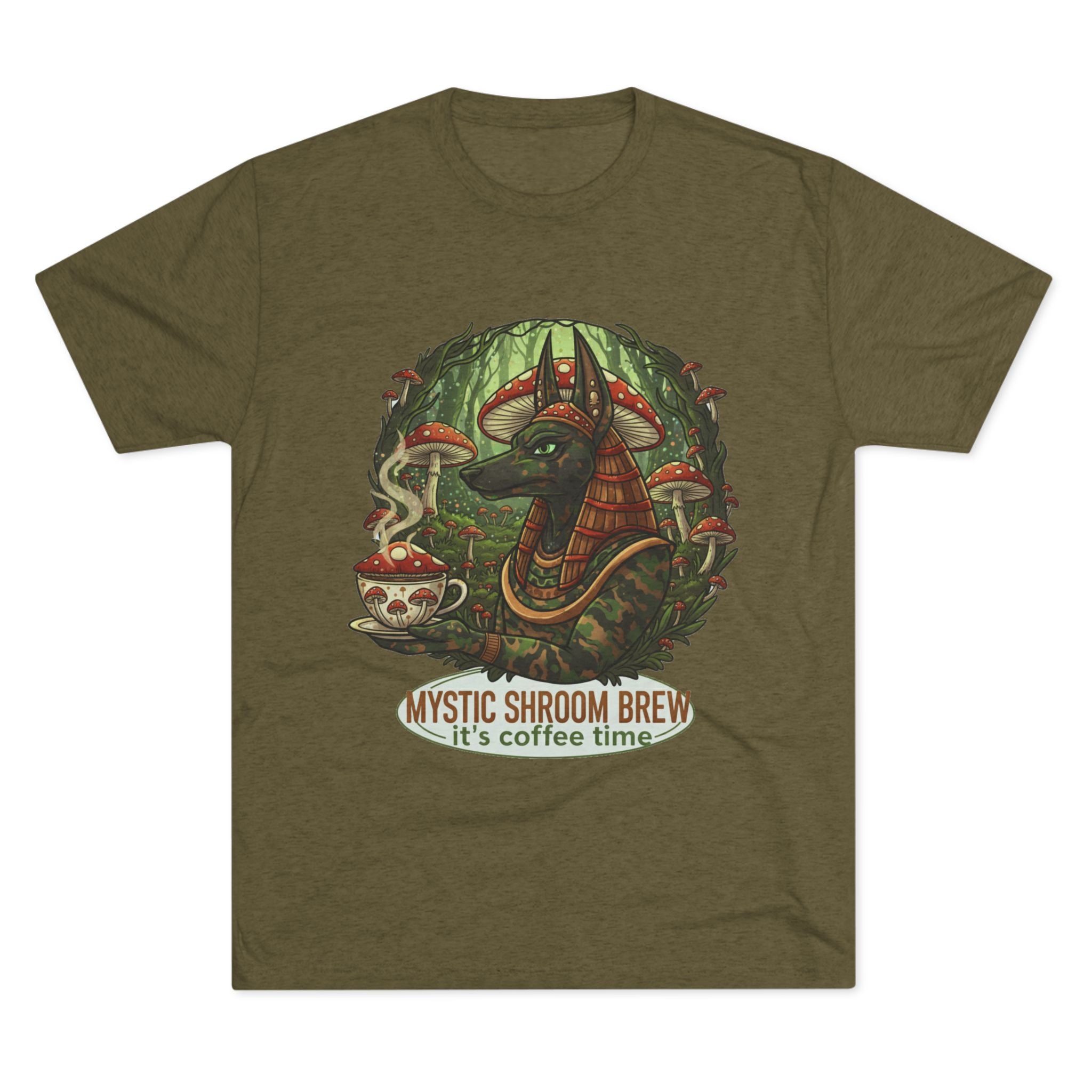 Mystic Shroom Brew Tee, Coffee Lover Shirt, Unisex Graphic Tee, Casual Wear, Nature Inspired Apparel, Unique Gift for Him or Her