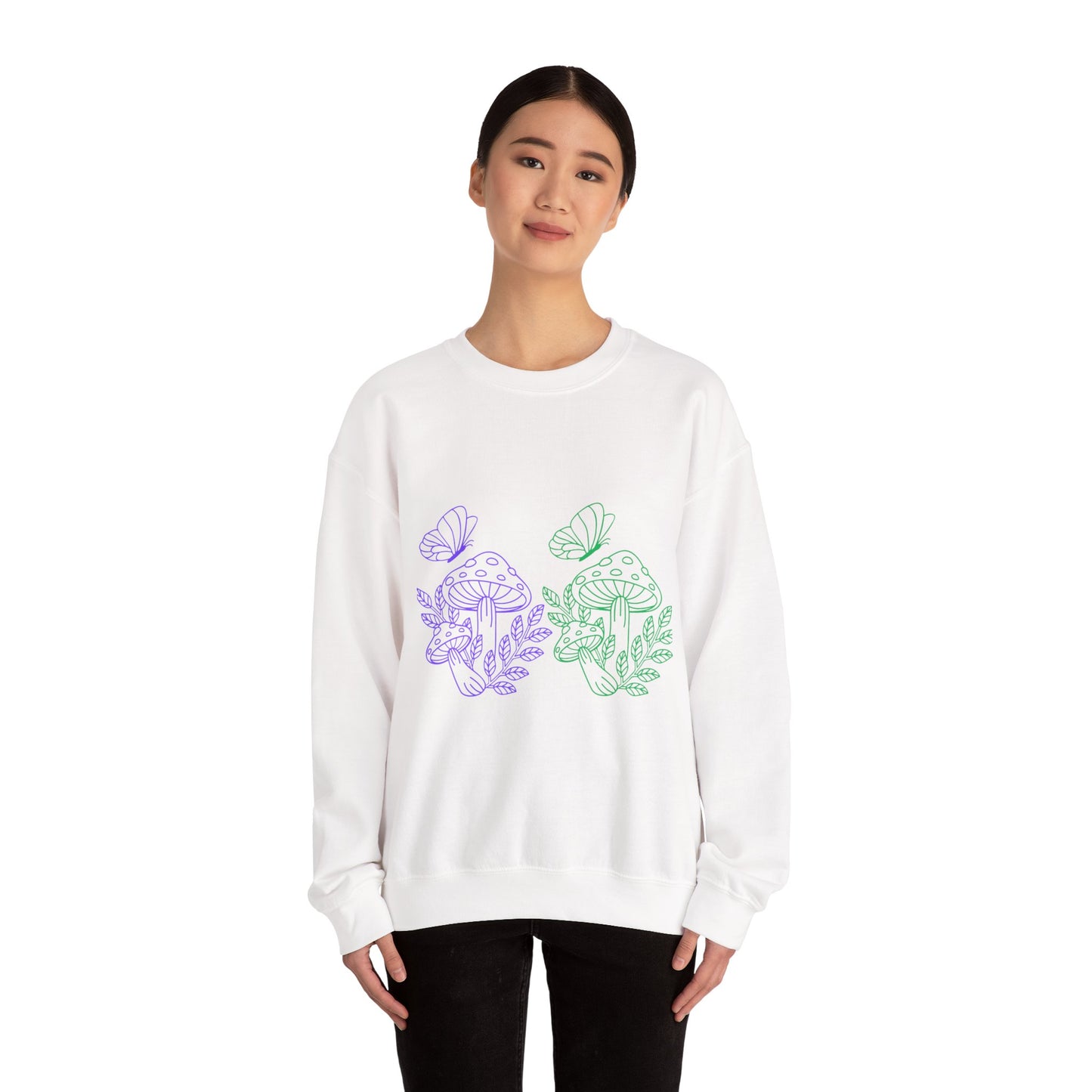 Whimsical Mushroom Crewneck Sweatshirt, Cozy Unisex Sweater, Nature-Inspired Apparel, Perfect for Gifts, Spring Style, Casual Comfort