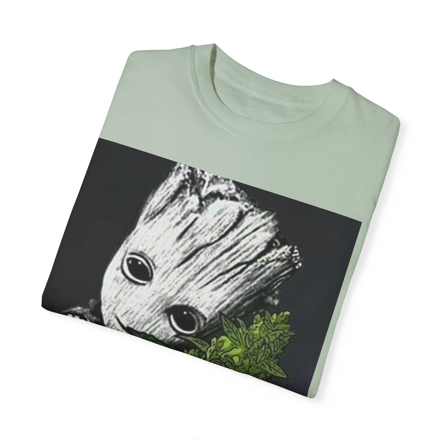 Garment-Dyed T-Shirt - Cute Groot with Plants Graphic