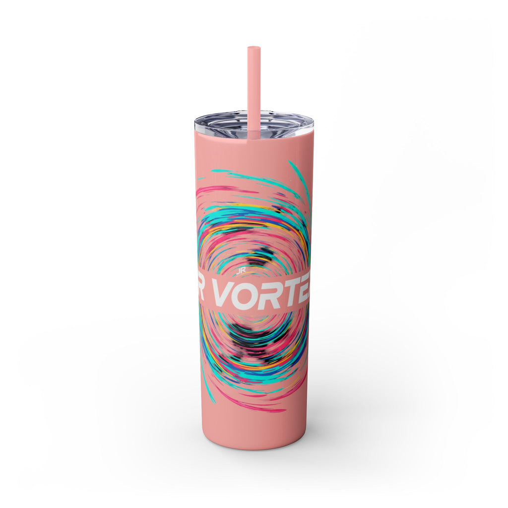 Colorful Swirl Skinny Tumbler with Straw, 20oz | Insulated Drinkware | Perfect for Gifts, Travel, Office, Beach, Summer Vibes