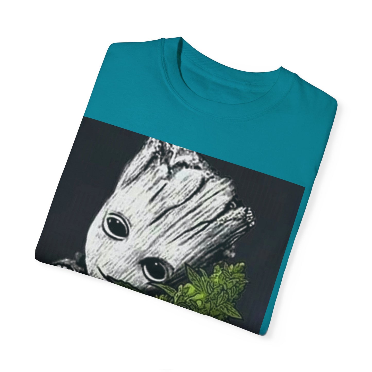 Garment-Dyed T-Shirt - Cute Groot with Plants Graphic