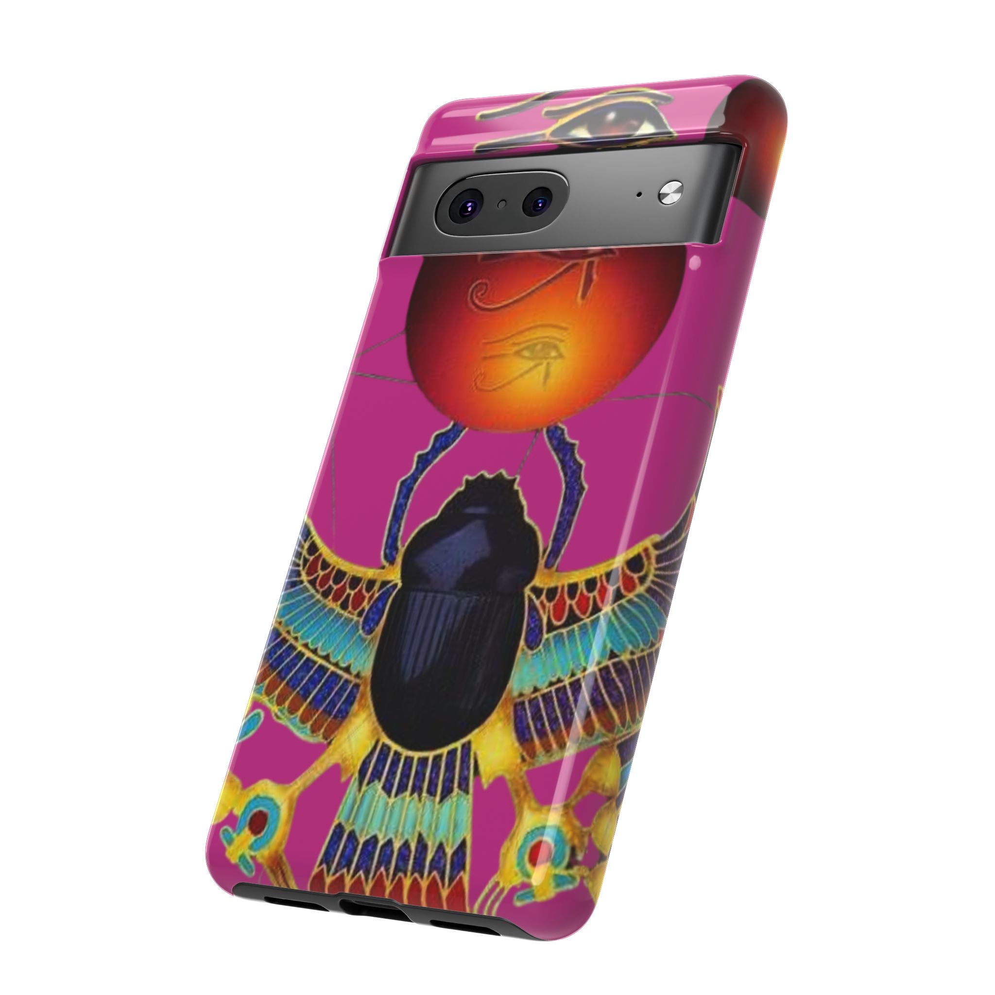 Vibrant Phone Case with Egyptian Inspired Design, Durable Phone Cover, Unique Gift for Her, Artful Accessory for Everyday Use
