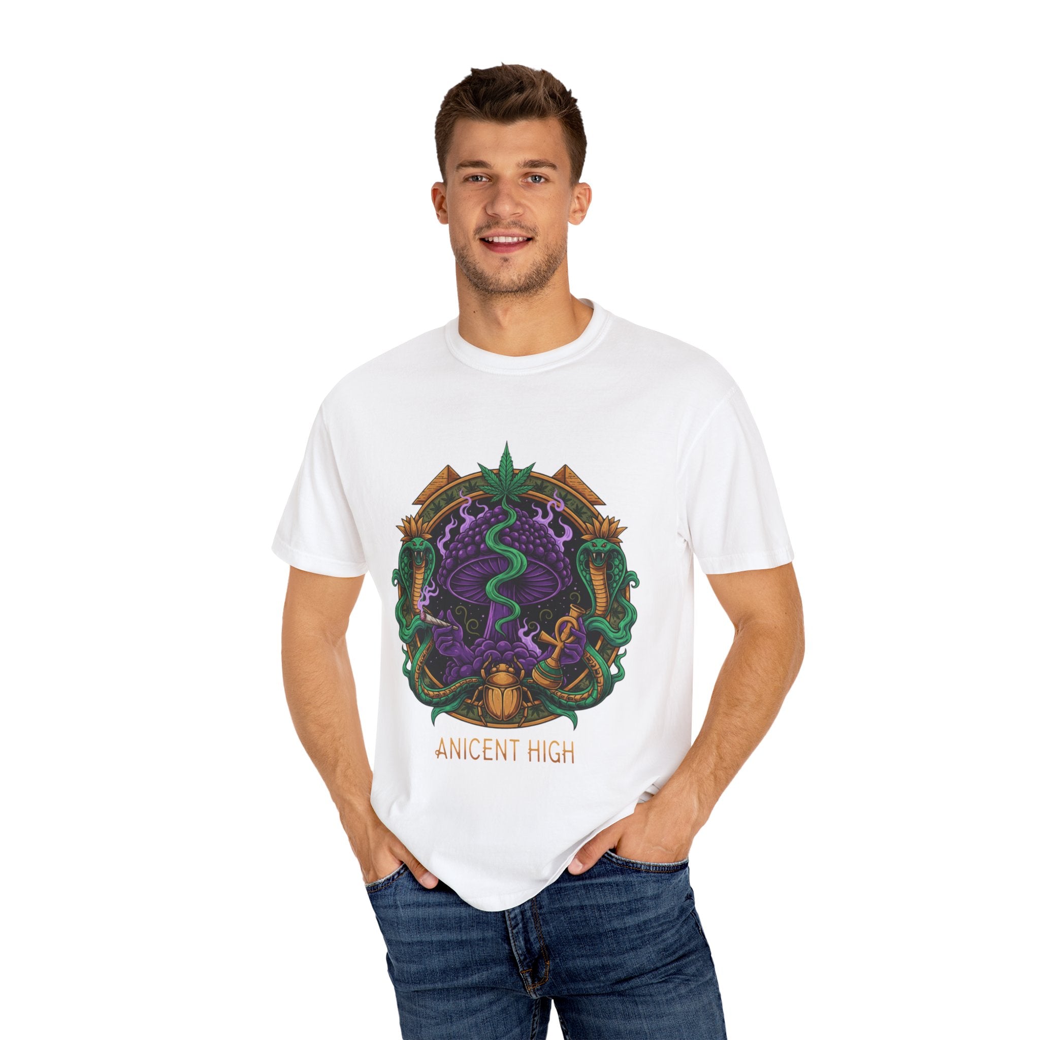 Ancient High T-Shirt — Mystical Snake & Egyptian Scarab Graphic Tee