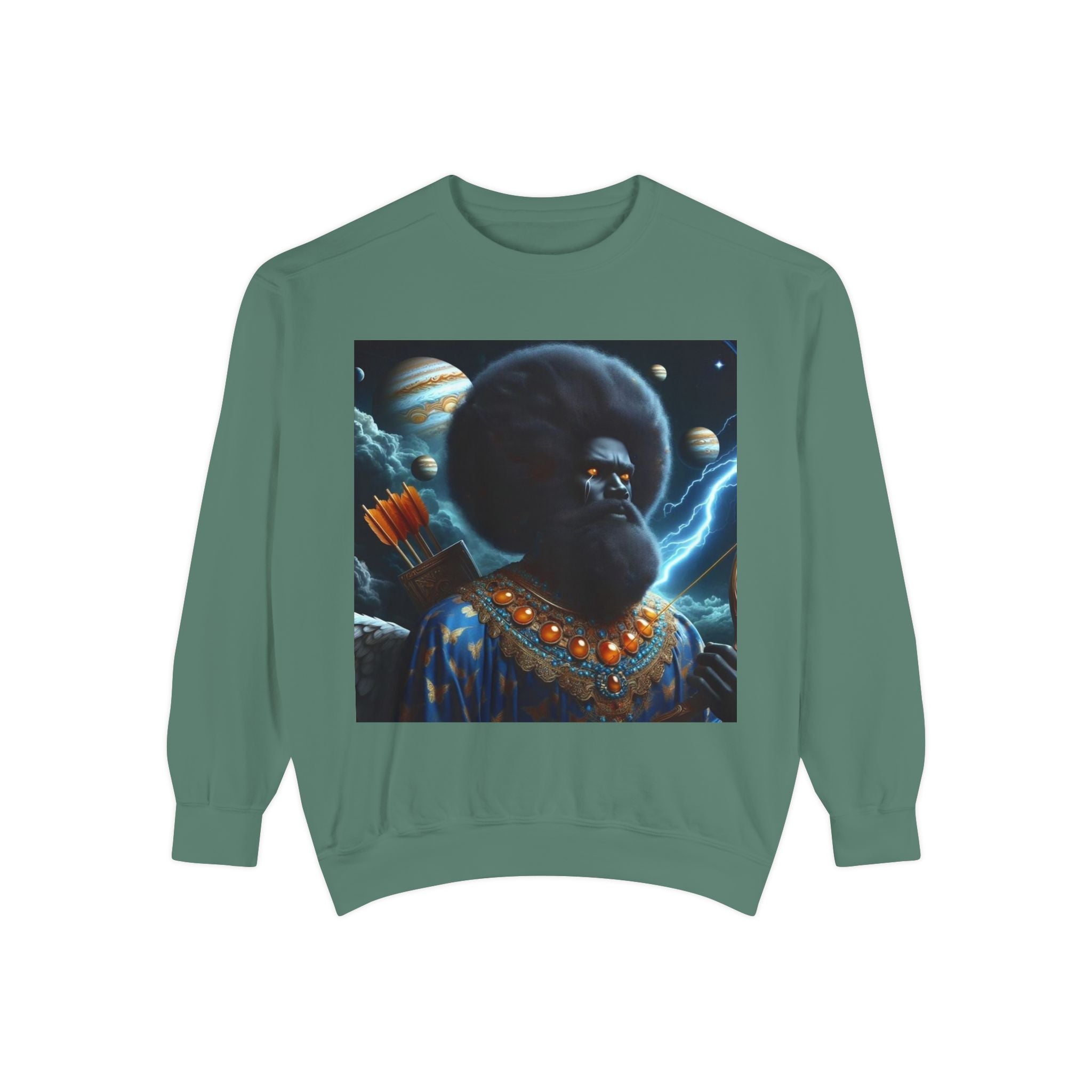 Cosmic Vibes Sweatshirt, Unisex Garment-Dyed Crewneck Sweatshirt, Unique Art Apparel, Fashion Gift, Space-Inspired Clothing, Trendy Casual