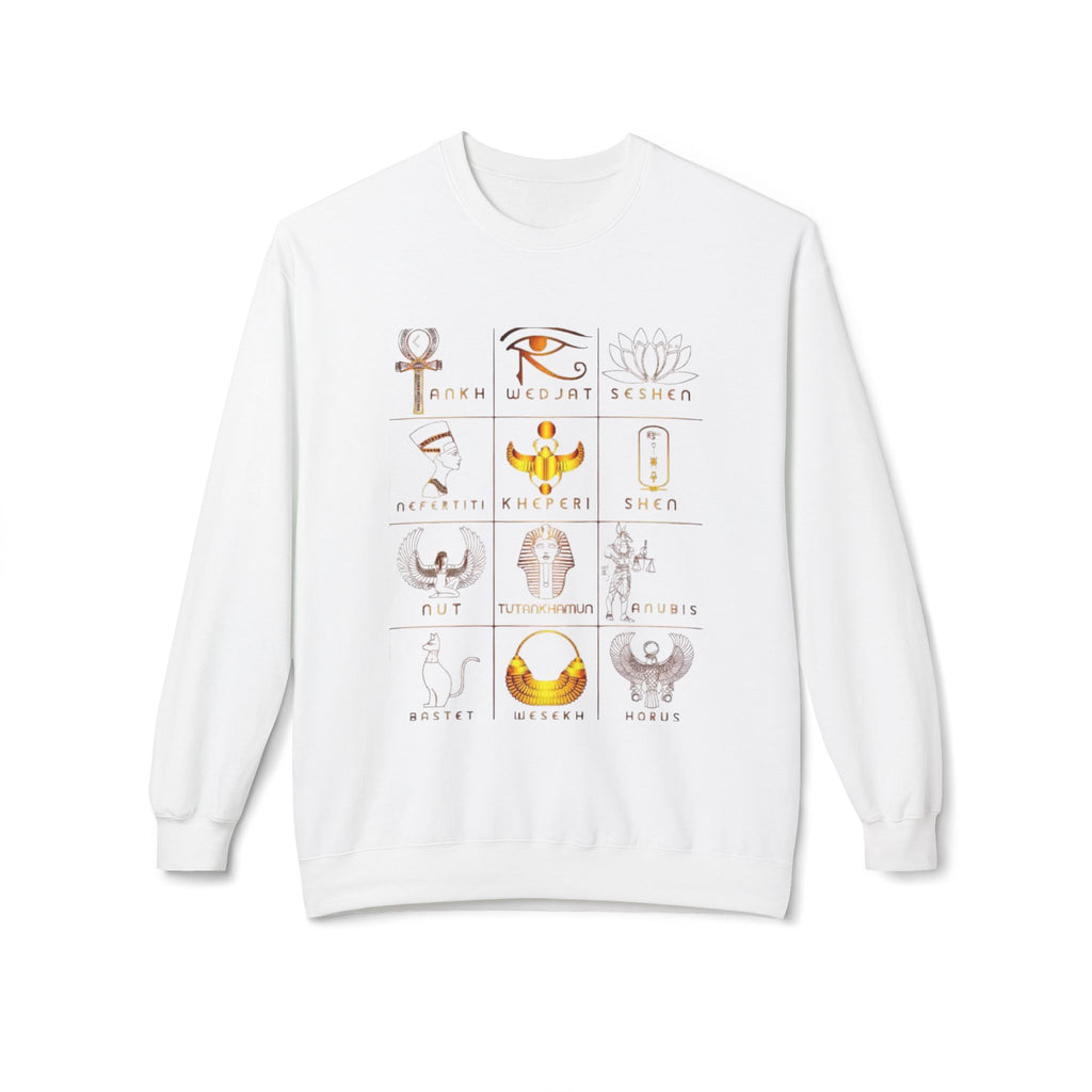 Egyptian Hieroglyphs Sweatshirt, Cozy Crewneck with Ancient Symbols, Unisex Fashion for History Lovers, Gift for Birthdays & Holidays