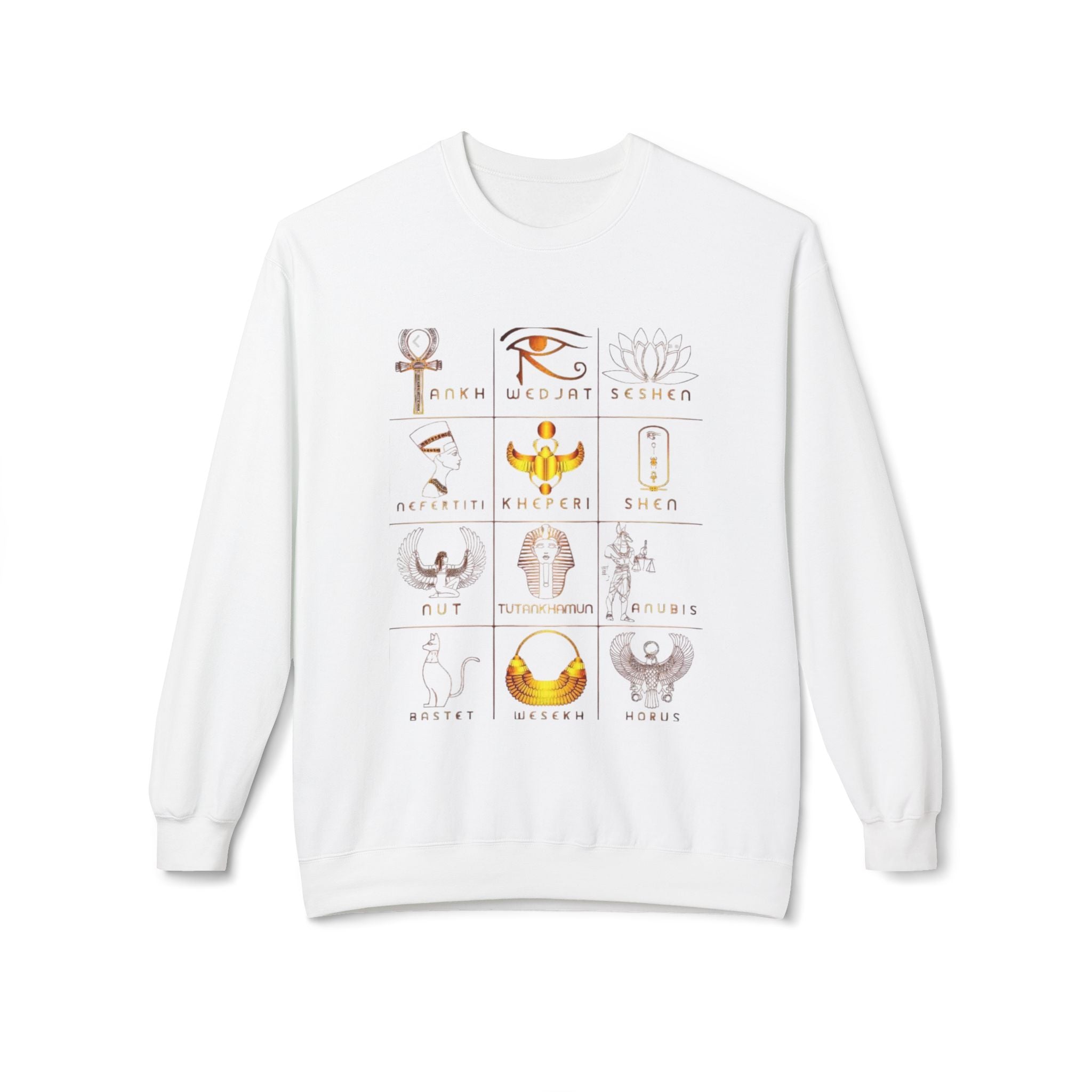 Egyptian Hieroglyphs Sweatshirt, Cozy Crewneck with Ancient Symbols, Unisex Fashion for History Lovers, Gift for Birthdays & Holidays