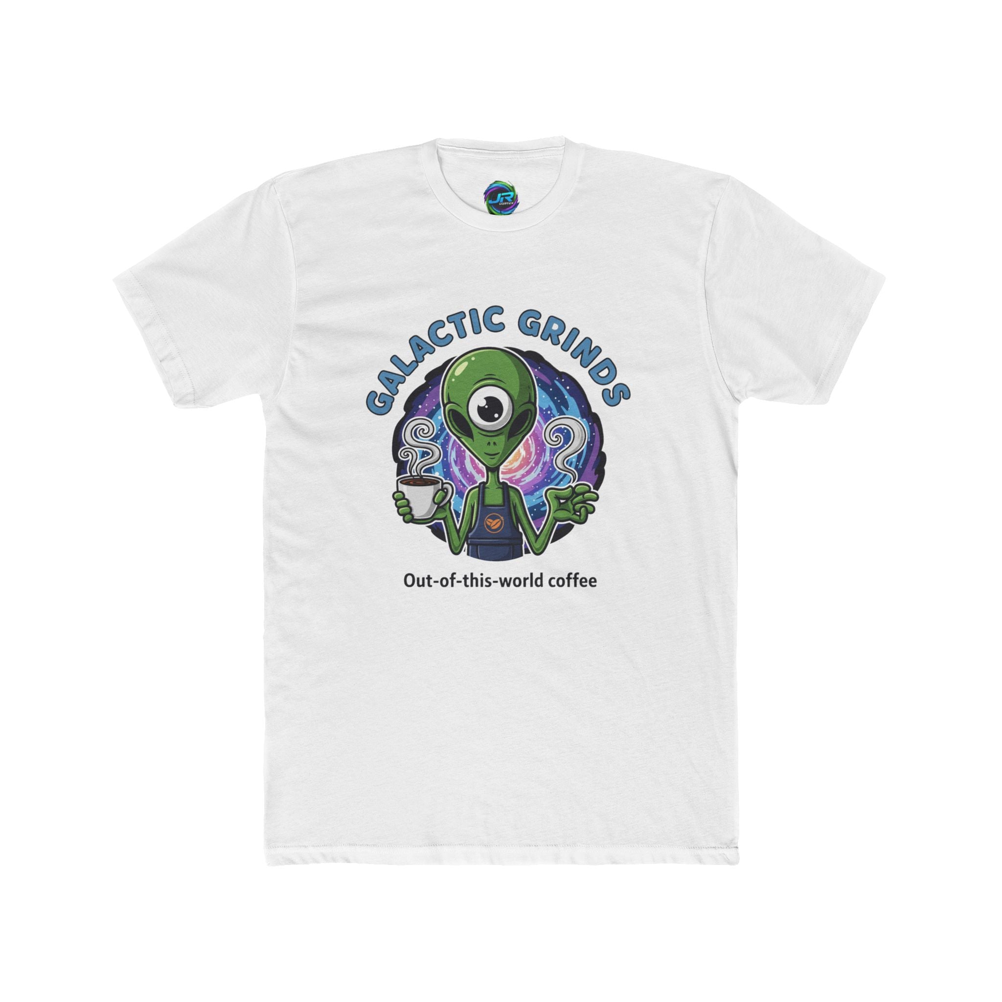 Galactic Grinds Tee, Fun Alien T-Shirt, Out-of-This-World Coffee Apparel, Unisex Graphic Tee, Sci-Fi Shirt for Coffee Lovers
