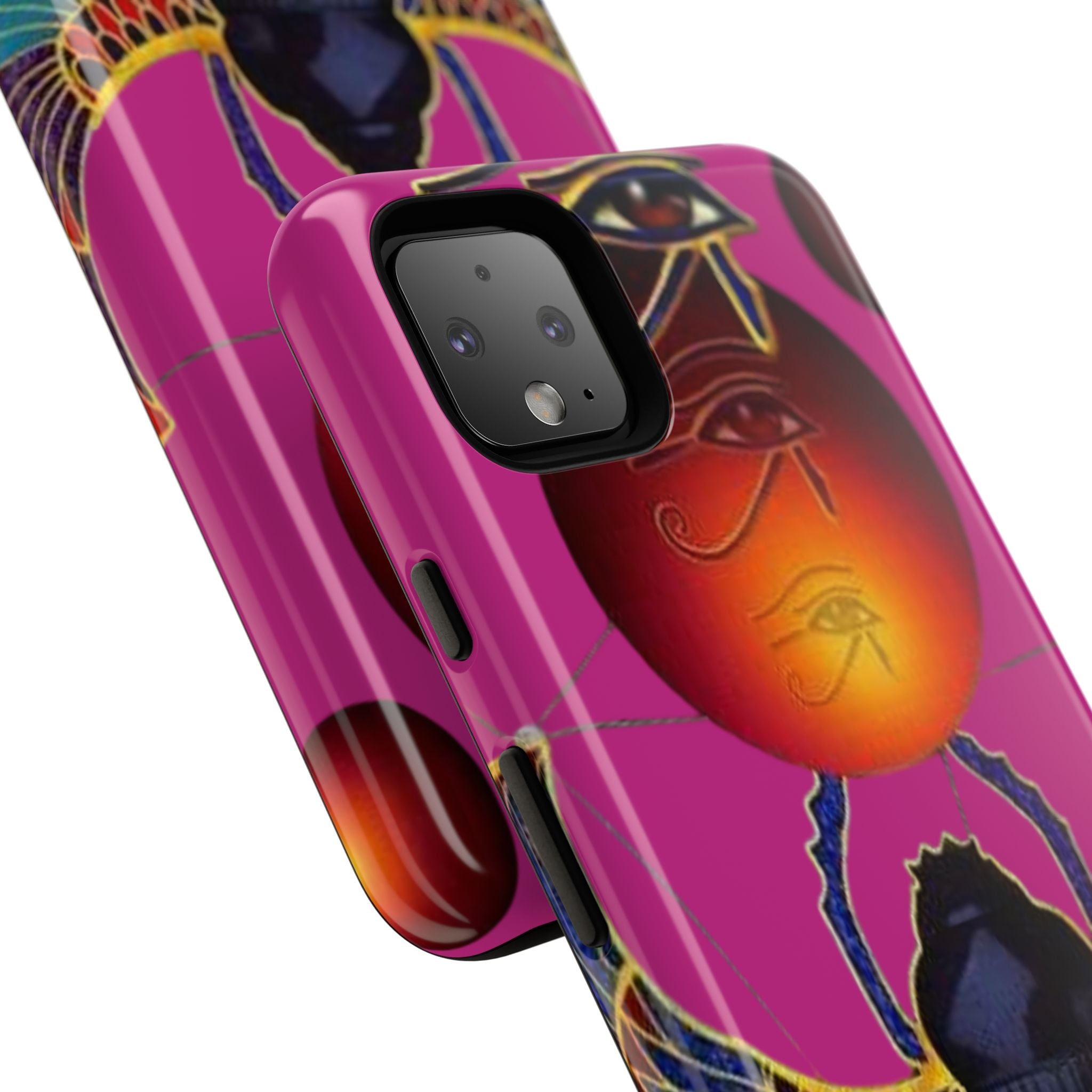 Vibrant Phone Case with Egyptian Inspired Design, Durable Phone Cover, Unique Gift for Her, Artful Accessory for Everyday Use