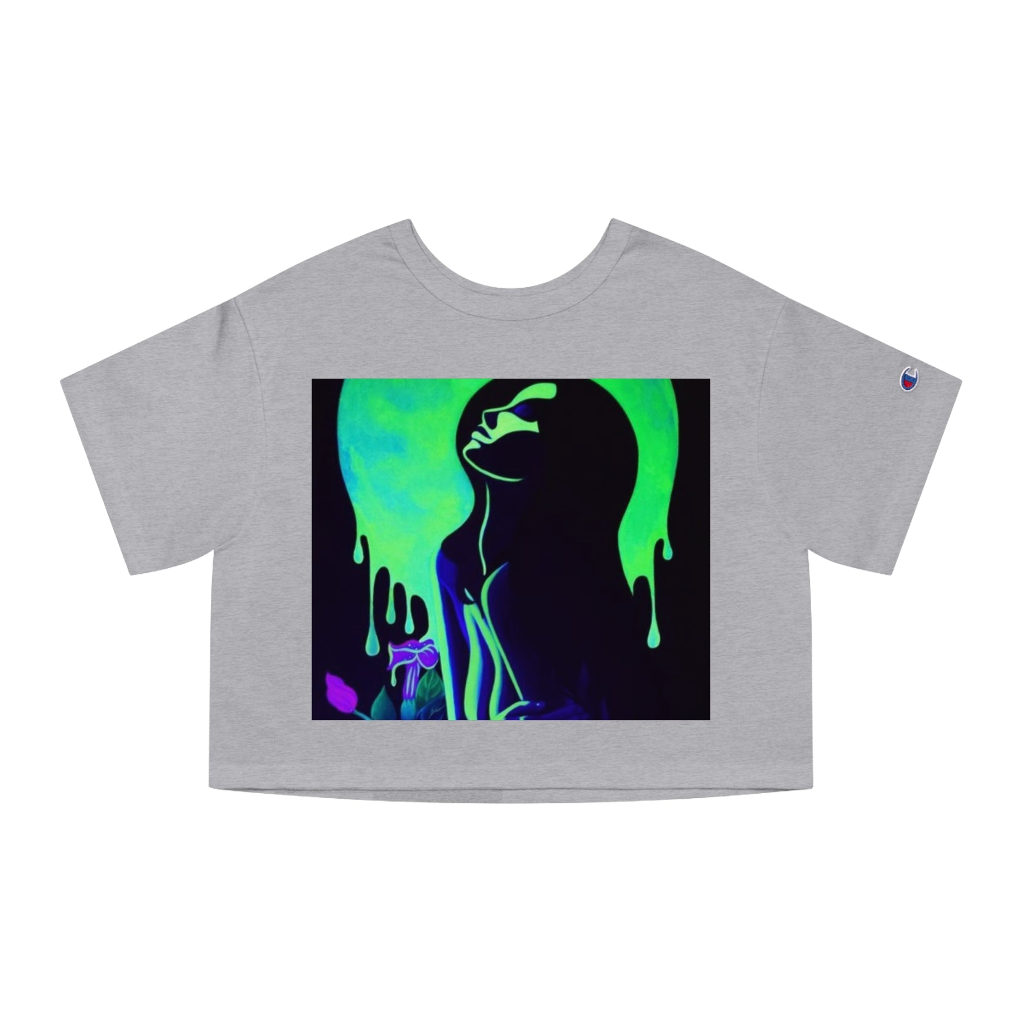 Neon Art Cropped T-Shirt for Women | Champion Heritage Style