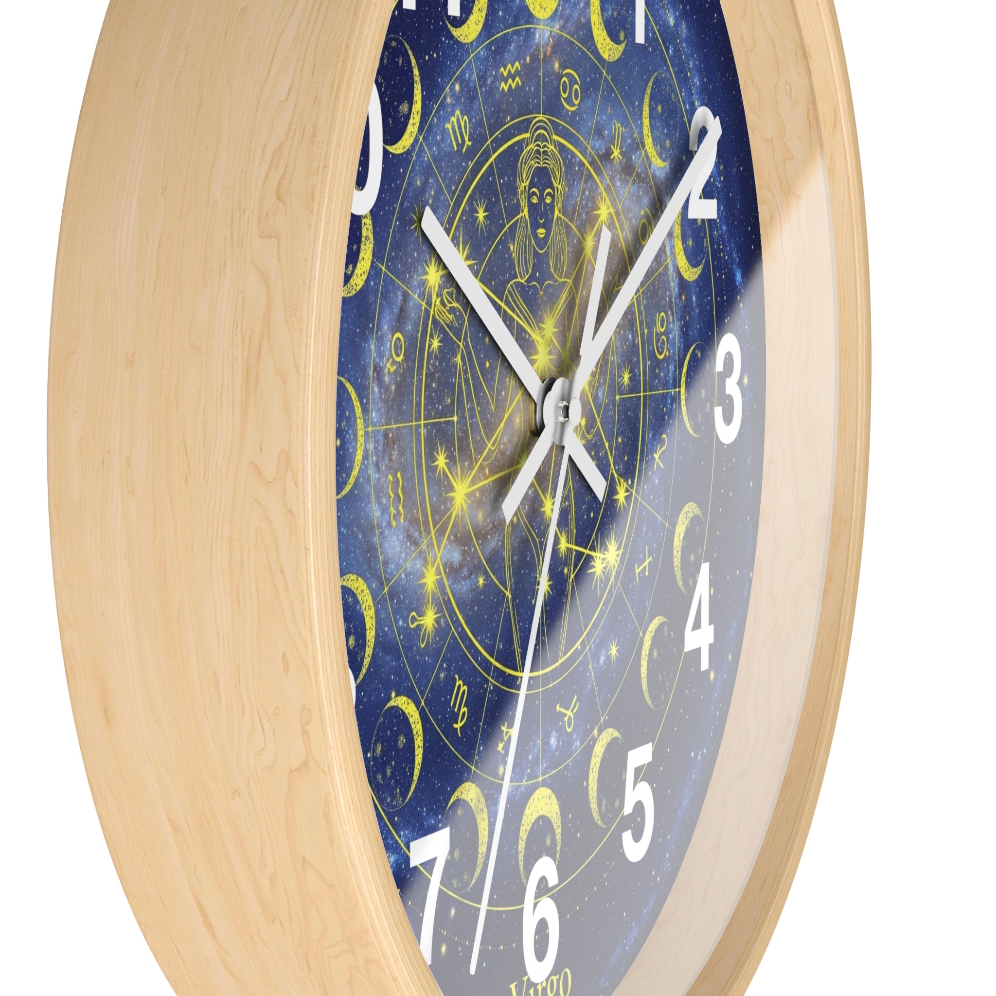 Celestial Virgo Wall Clock - Zodiac Decor for Astrology Lovers, Unique Gift for Birthday, Home Office Wall Art, Cosmic Timepiece