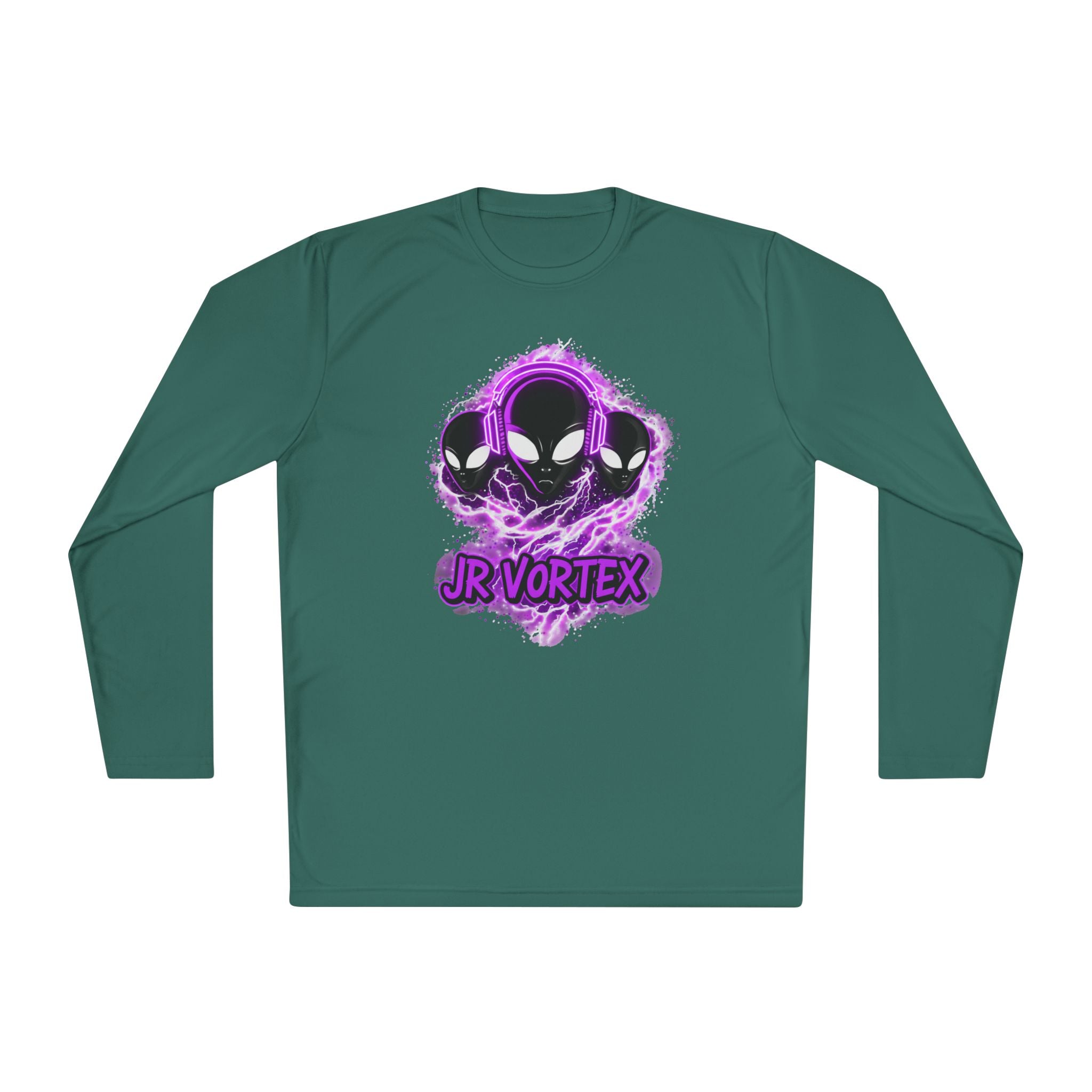 Alien Vortex Long Sleeve Tee — 'JR VORTEX' Graphic Sci‑Fi Shirt