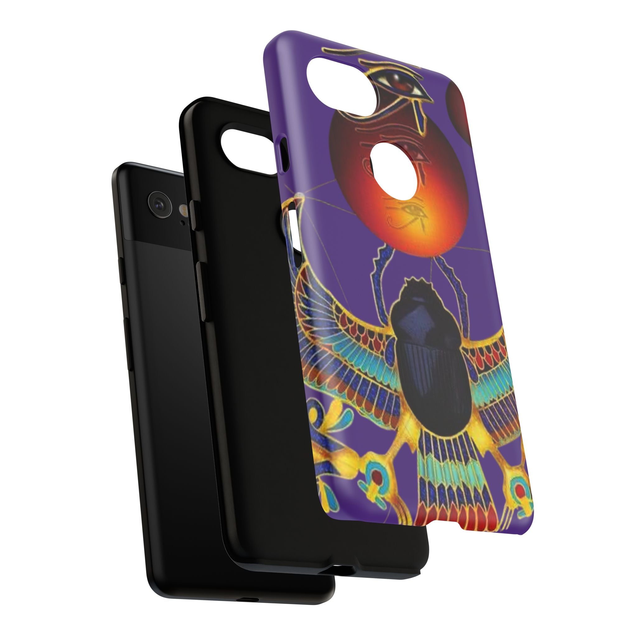 Colorful Phone Case with Egyptian-Inspired Design, Tough Cases for Gift, Phone Protection, Unique Accessories, Festival Style, Phone Cover