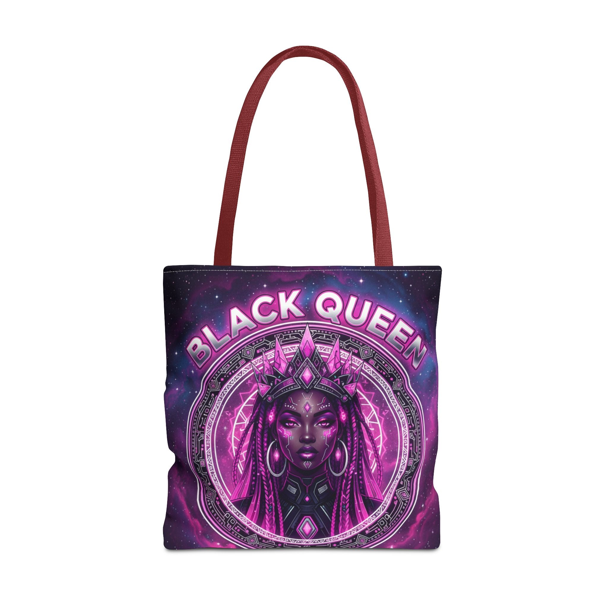 Black Queen Art Tote Bag — Afrocentric Cosmic Portrait Tote