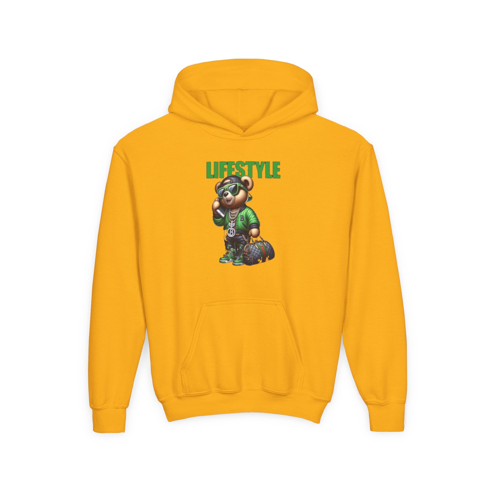 Youth Hooded Sweatshirt with Lifestyle Design - Cozy, Stylish, Fun Wear for Kids, Perfect for Casual Days, Gift Ideas, Streetwear